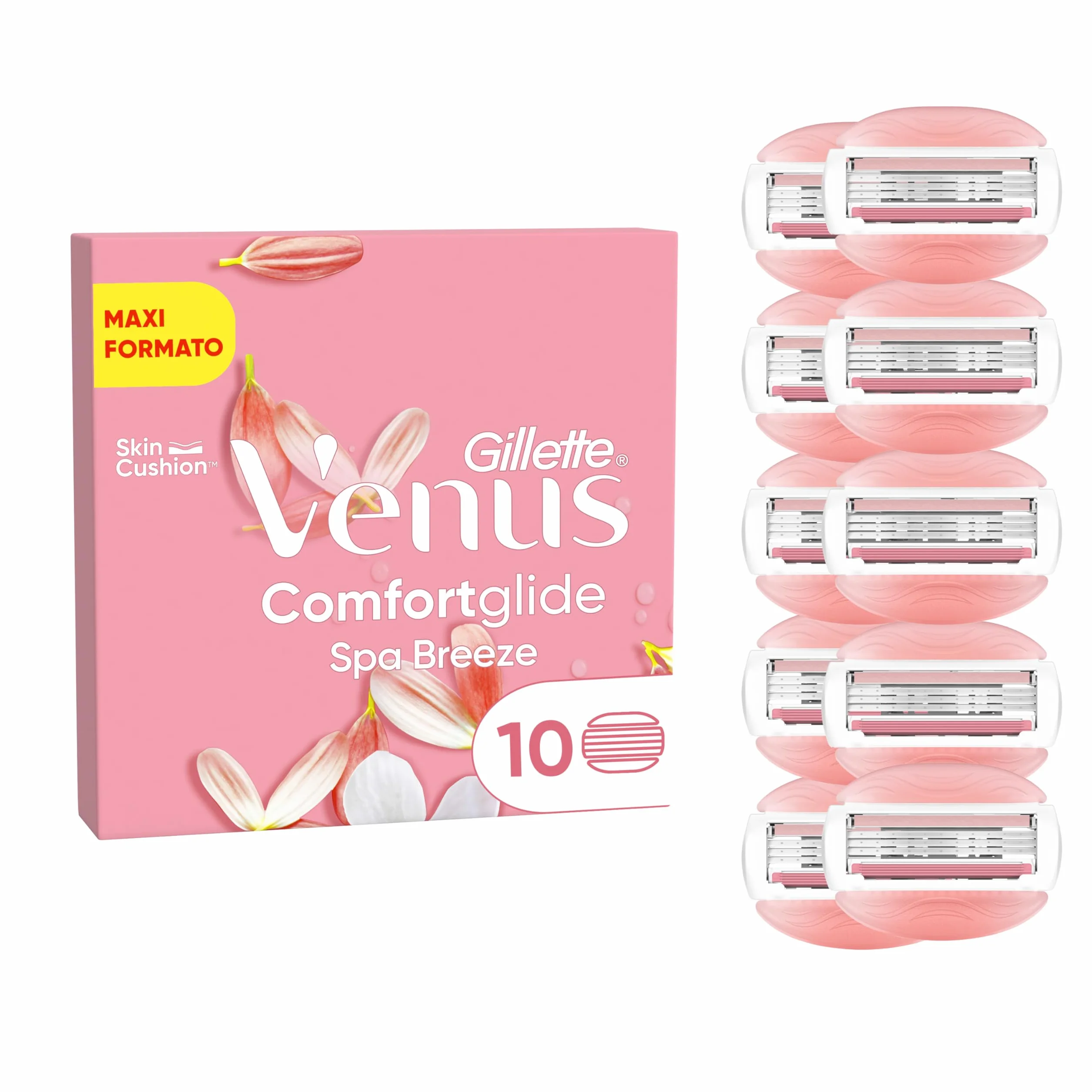 Gillette Venus Comfortglide Spa Breeze Ricariche Per Rasoio Da Donna, Confezione Da 10, 3 Lame