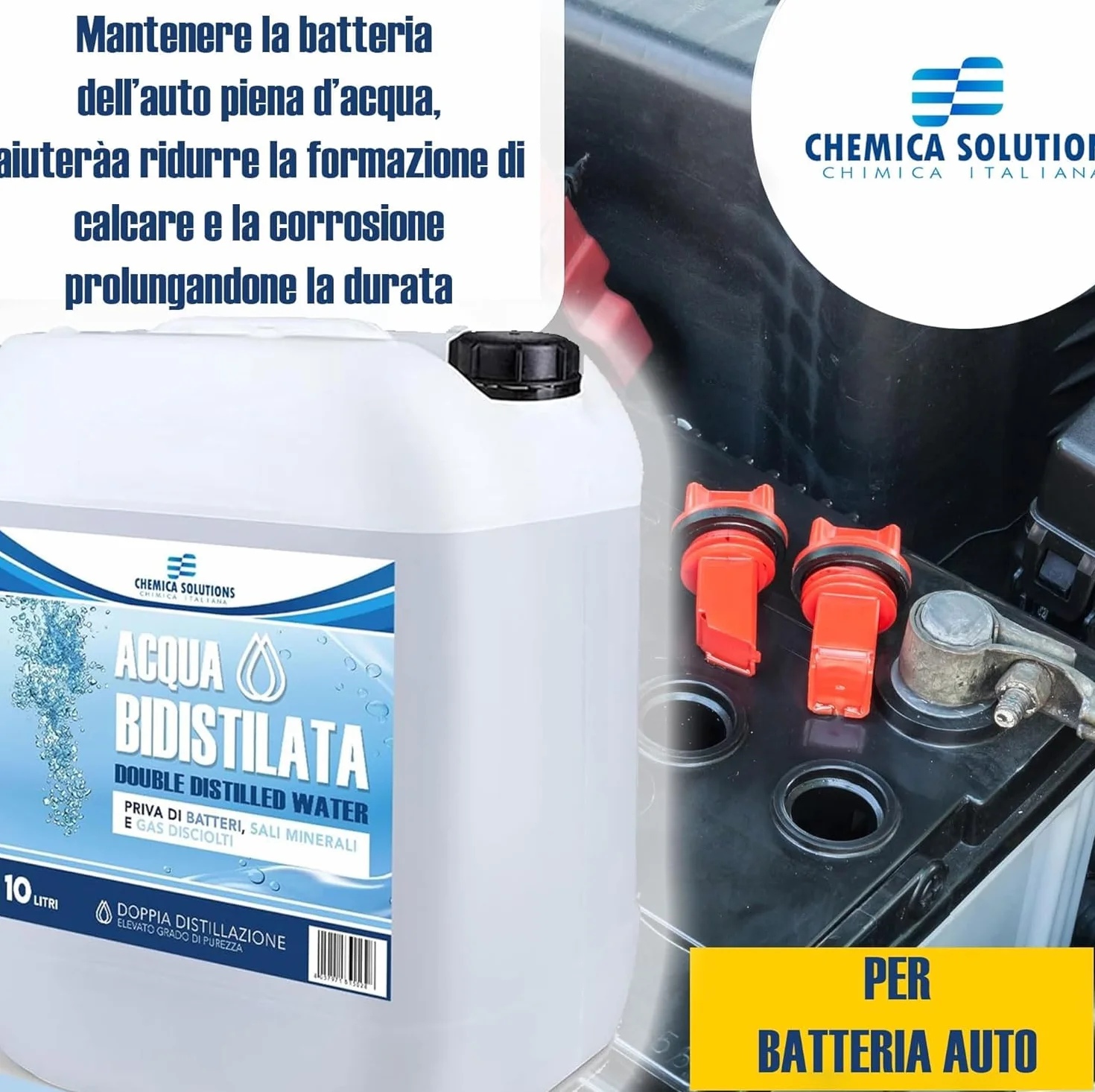Acqua Bidistillata Pura 2 X 5 Litri per Uso Industriale e Clinico - Demineralizzata Made in Italy