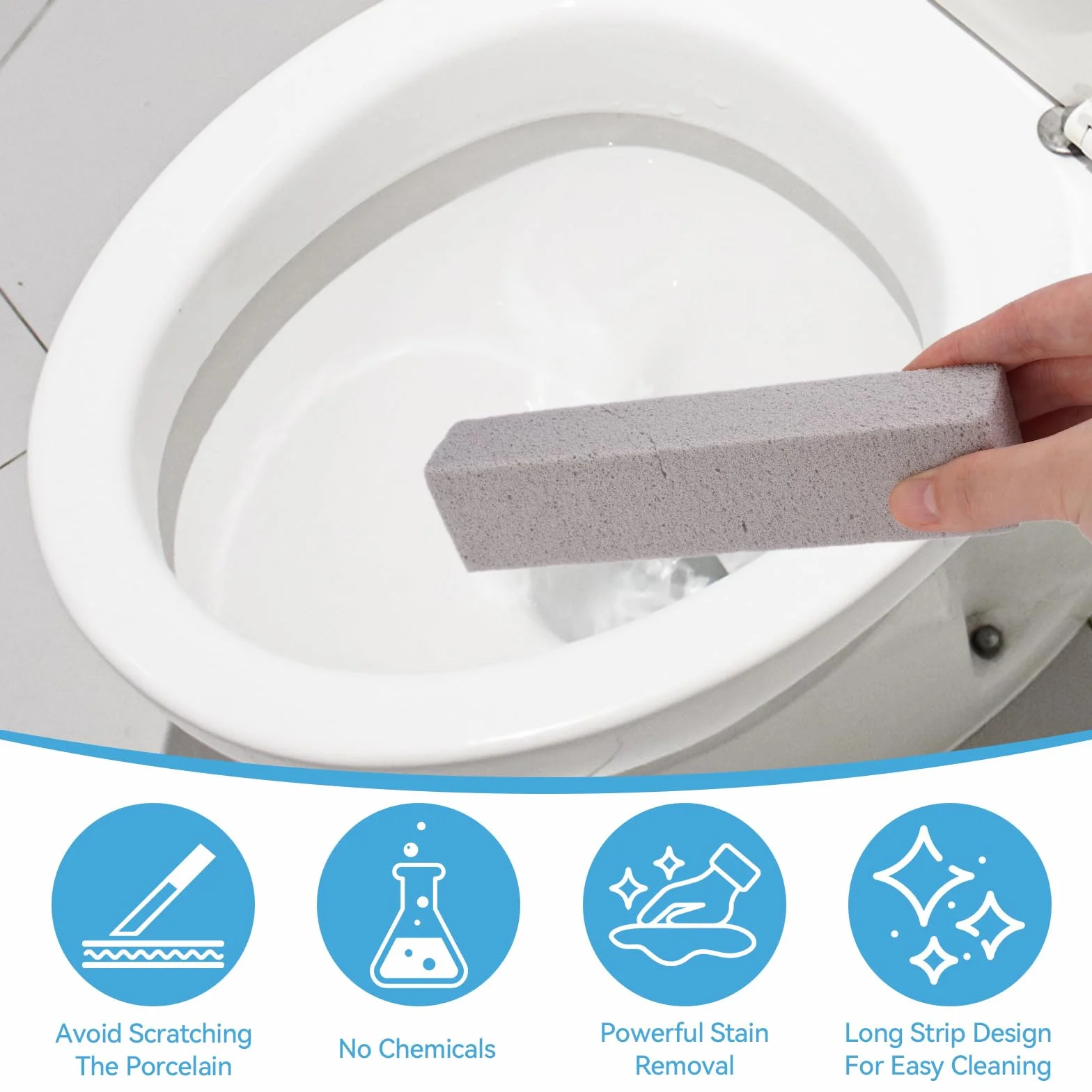 Spazzola Pietra Pomice Detergente 6 Pezzi per WC, Griglie, Cucine, Bagno