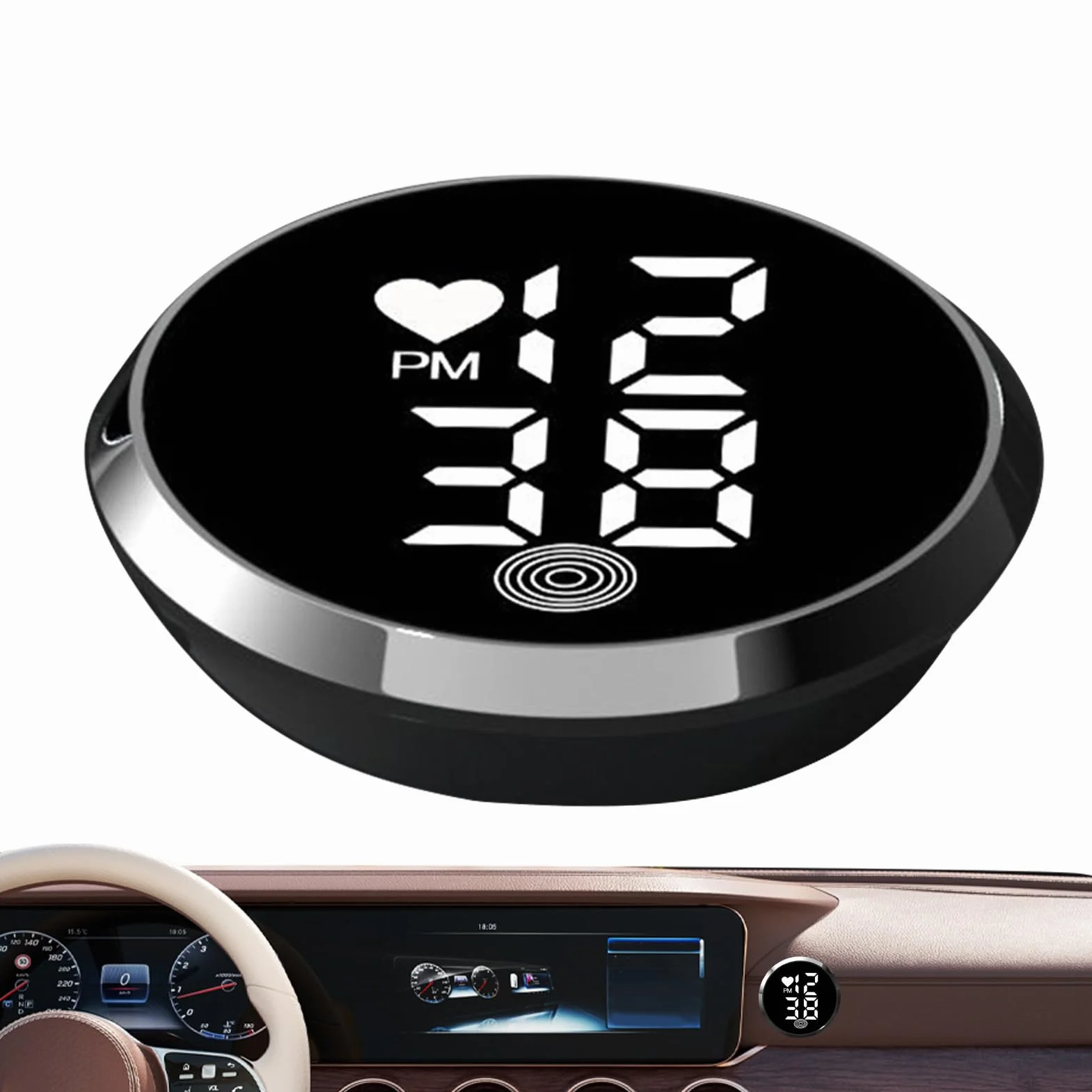 Orologi Da Cruscotto Per Veicoli | Orologio Digitale Adesivo Per Motocicli,Display LED Orologio Adesivo Per Autocarro Bicicletta Ventilazione Cruscotto
