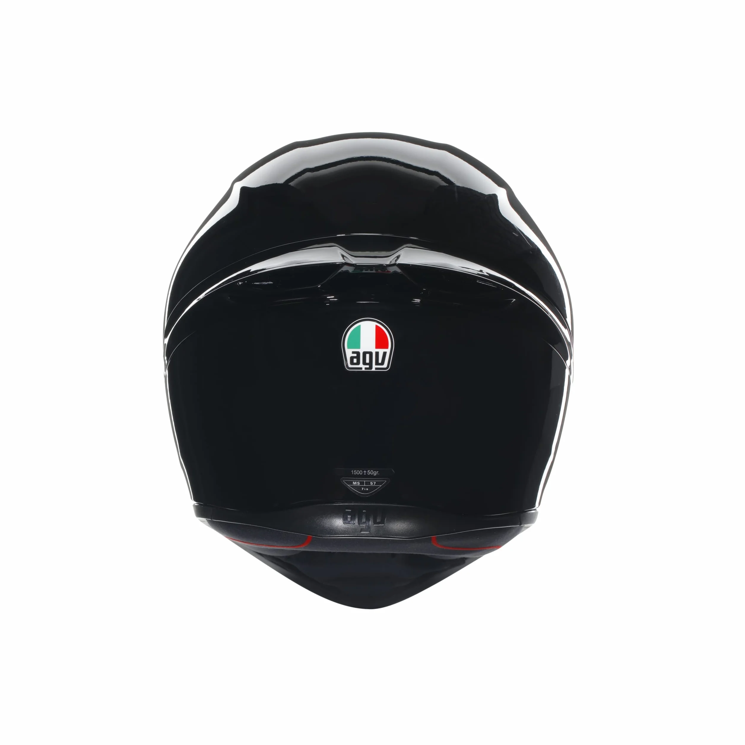 AGV - K1 S E2206, Casco Moto Integrale ECE, Stile Racing con Spoiler Aerodinamico, Prese d'Aria e Visiera Antigraffio, Campo Visivo 190°, Predisposizione Interfono, Nero, M