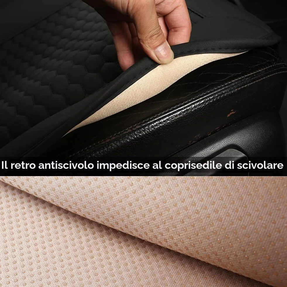 Black Panther universale auto PU pelle coprisedili anteriori Nero
