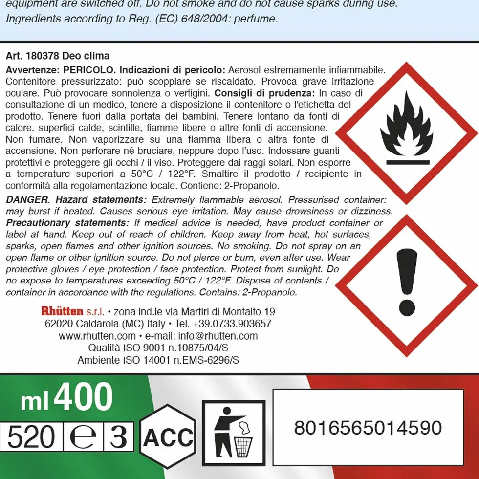 Deo Clima Detergente Igienizzante Clima Auto 400ml