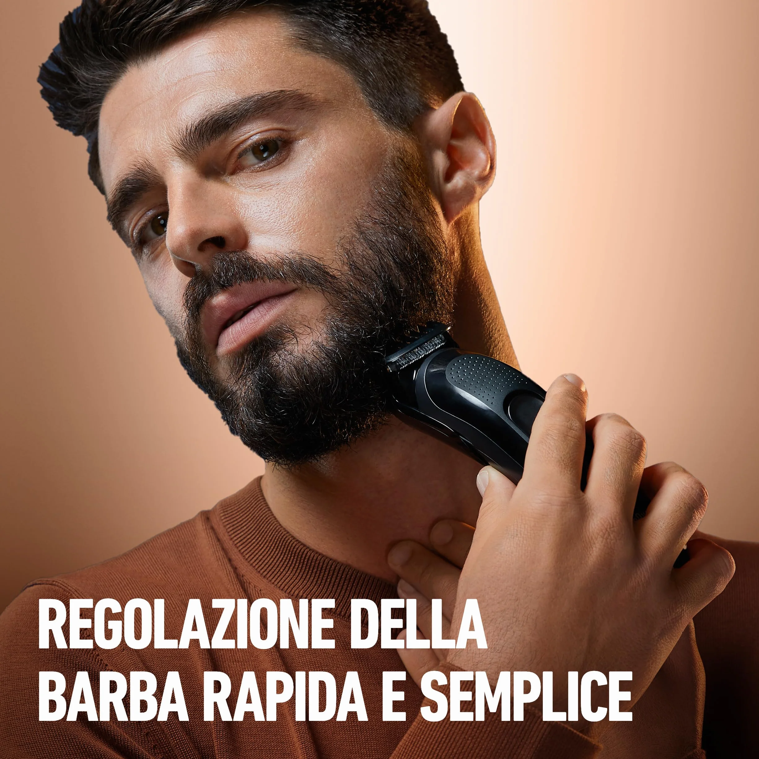 King C. Gillette Kit Regolabarba Uomo, Rasoio Elettrico Barba, 1 Testina, 3 Pettini Regolatori, Caricatore