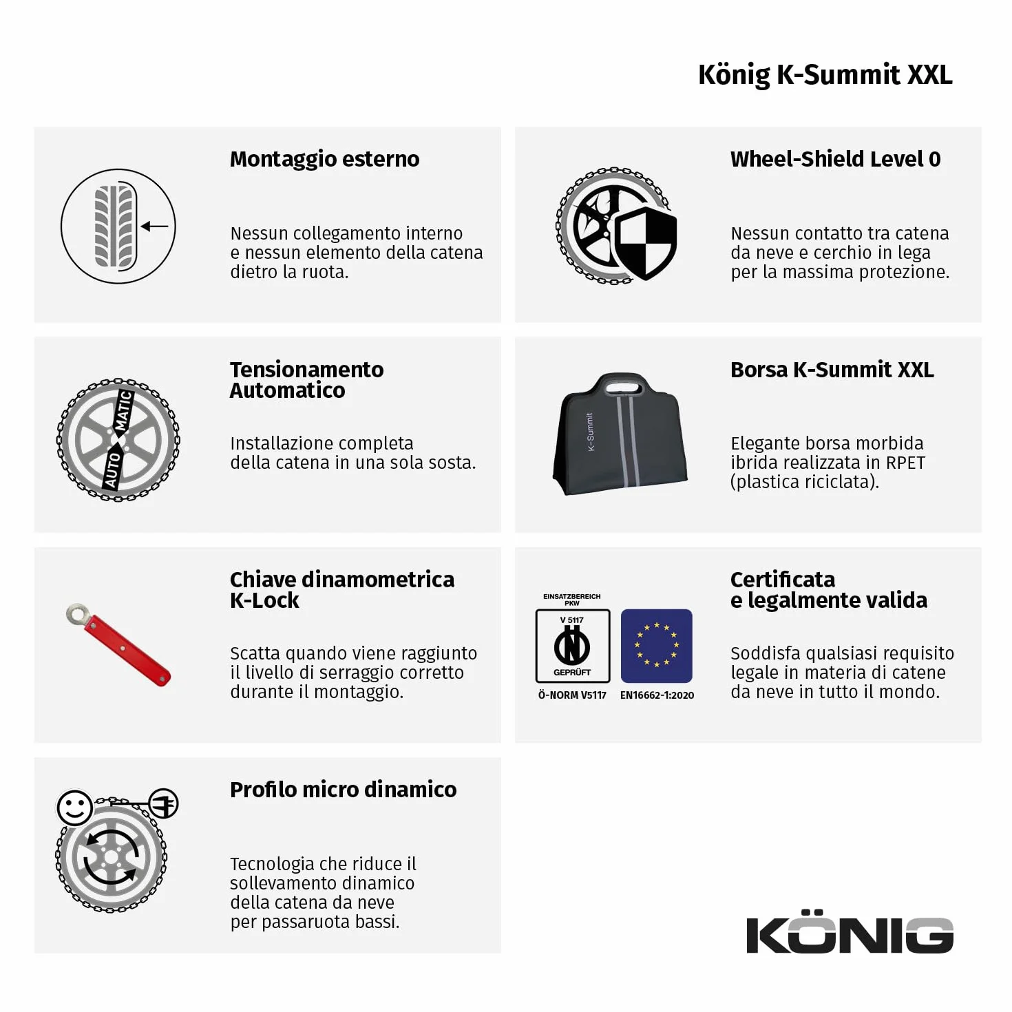 KÖNIG K-Summit XXL K66 - Catene da Neve omologate