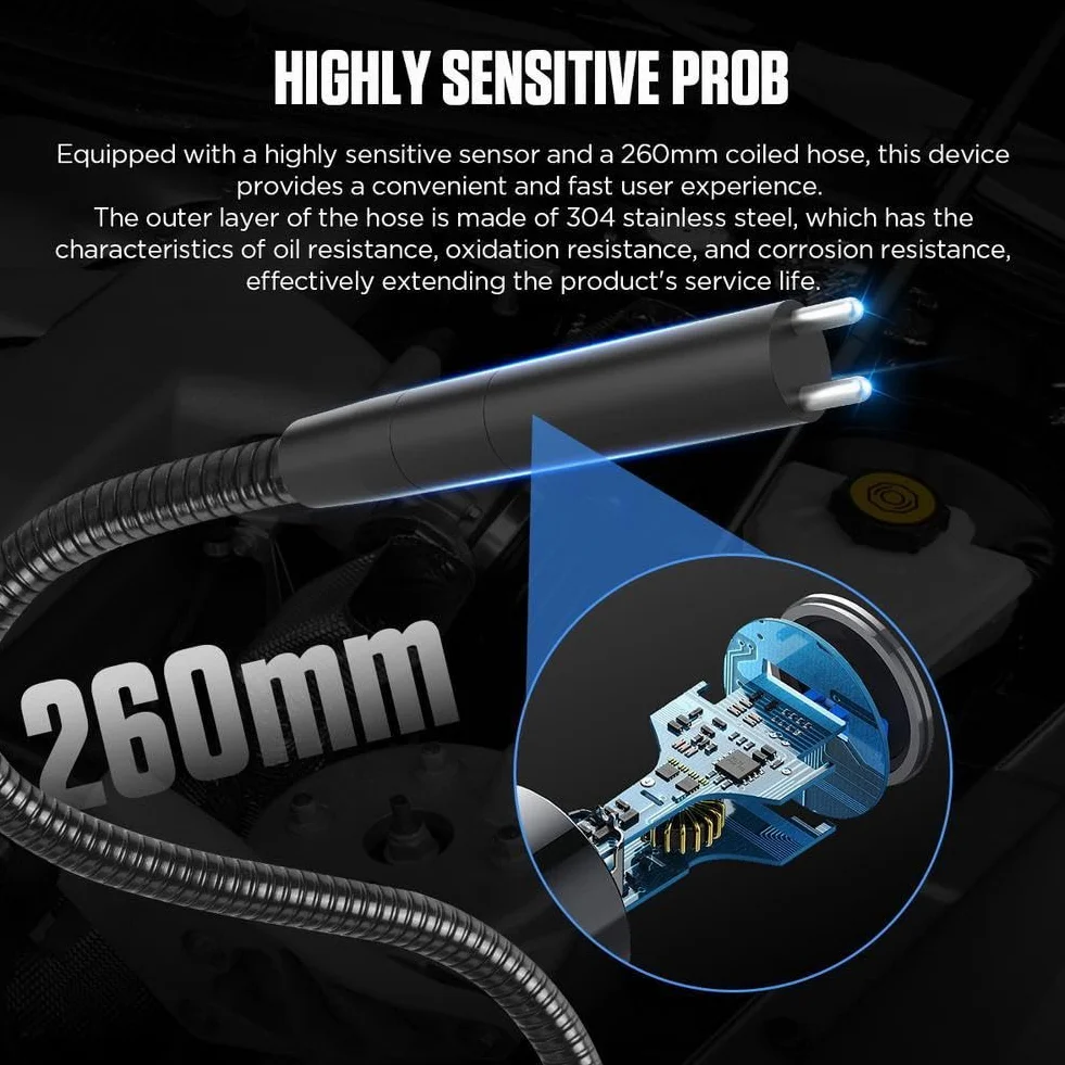 Tester di qualità dell'olio motore,Tester olio motore benzina e diesel,Strumento di analisi diagnostica ad alta precisione con sonda lunga, Display temperatura e trasmissione dell'olio, Schermo