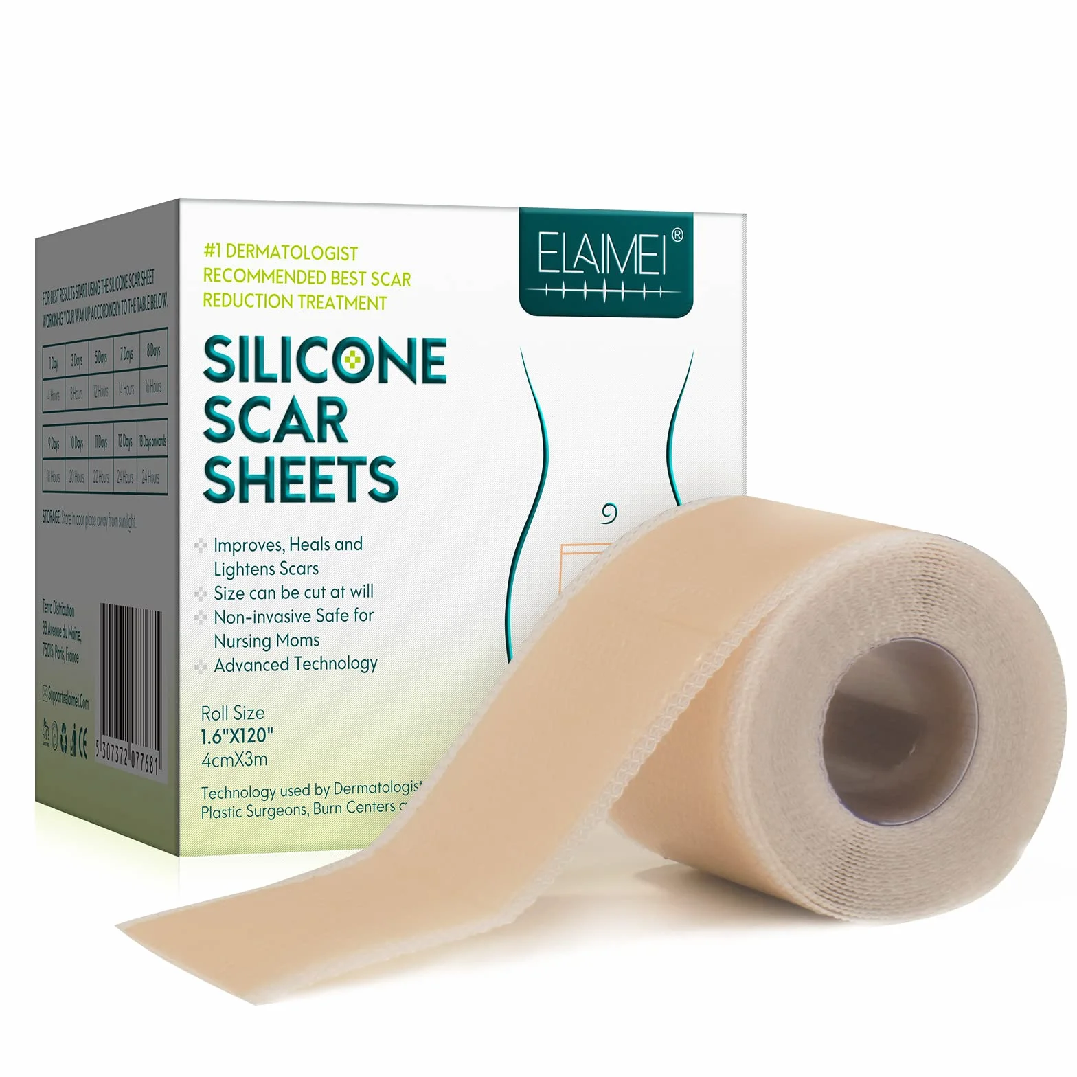 Fogli Cicatriziali in Silicone 4x300cm per Cicatrici da Cesareo, Chirurgia, Ustioni, Cheloidi, Acne