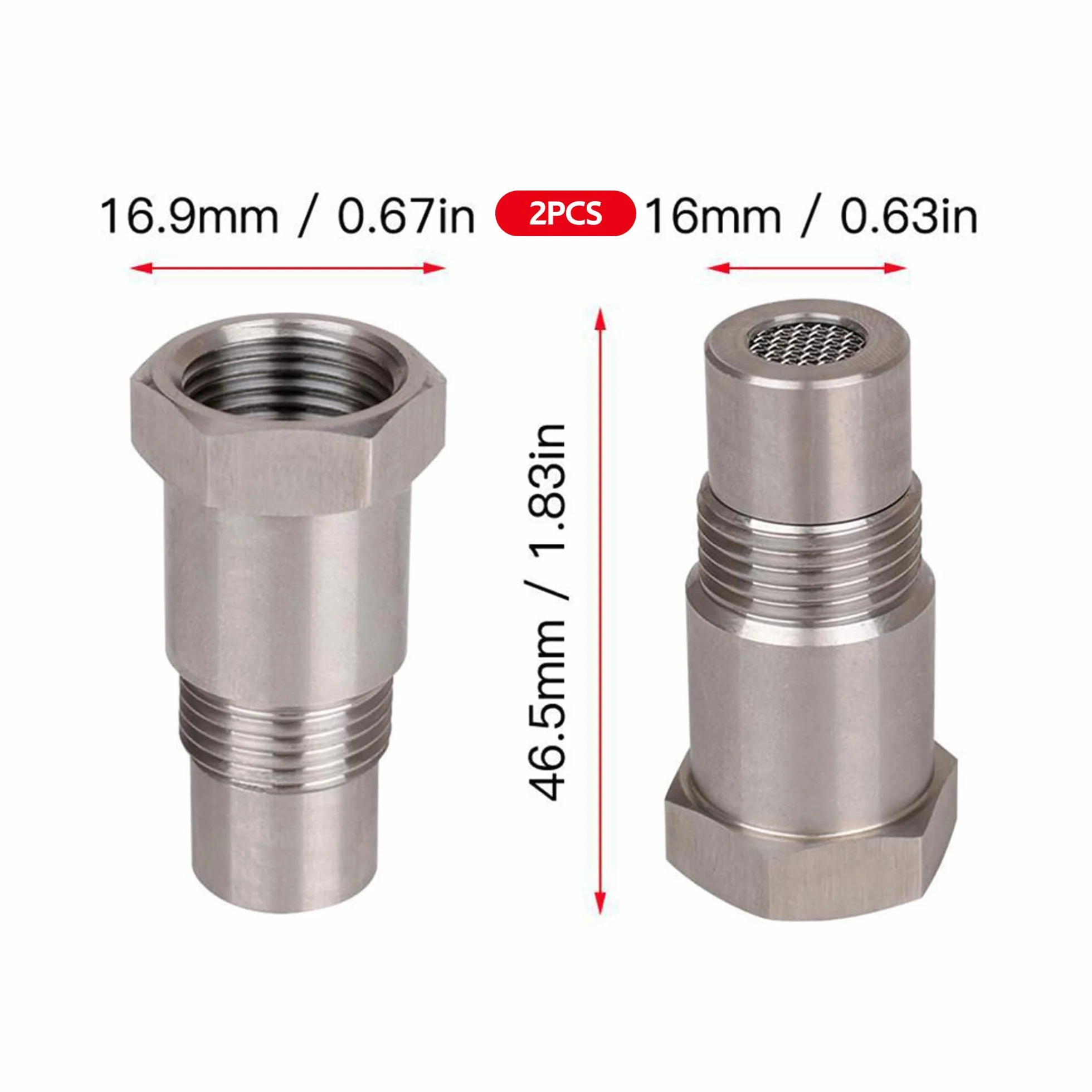 Emulatore Sonda Lambda 2 pezzi Prolunga Sensore di Ossigeno M18 x 1,5 mm Filtro O2 Adattatore 45 mm per Auto