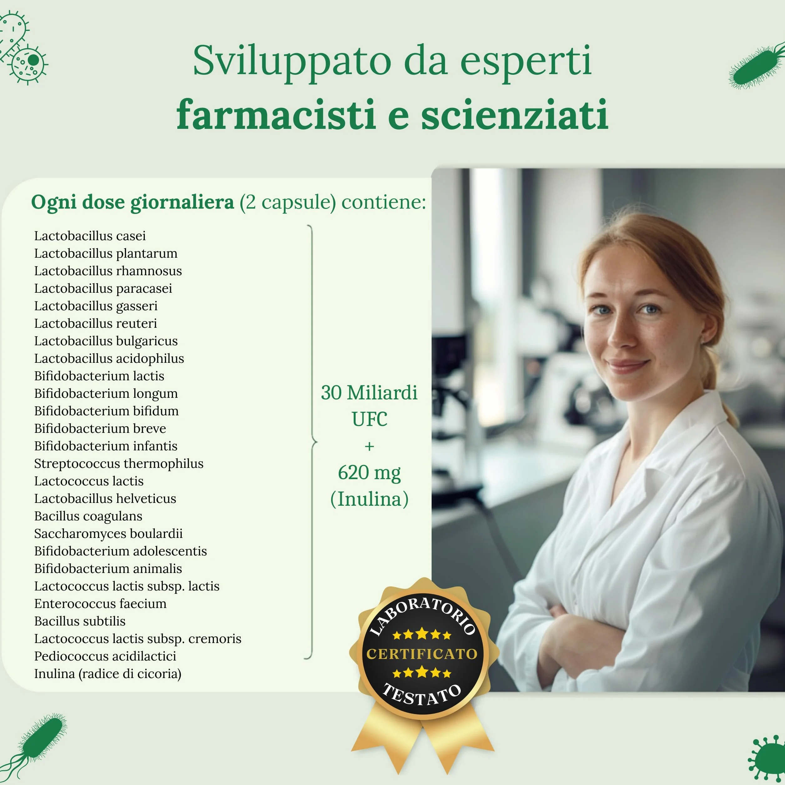 Probiotici Fermenti Lattici 180 Capsule 25 Ceppi 60 Miliardi UFC Inulina Resistenti Succhi Gastrici Alta Dosaggio Lactobacillus Bifidobatteri Raibu