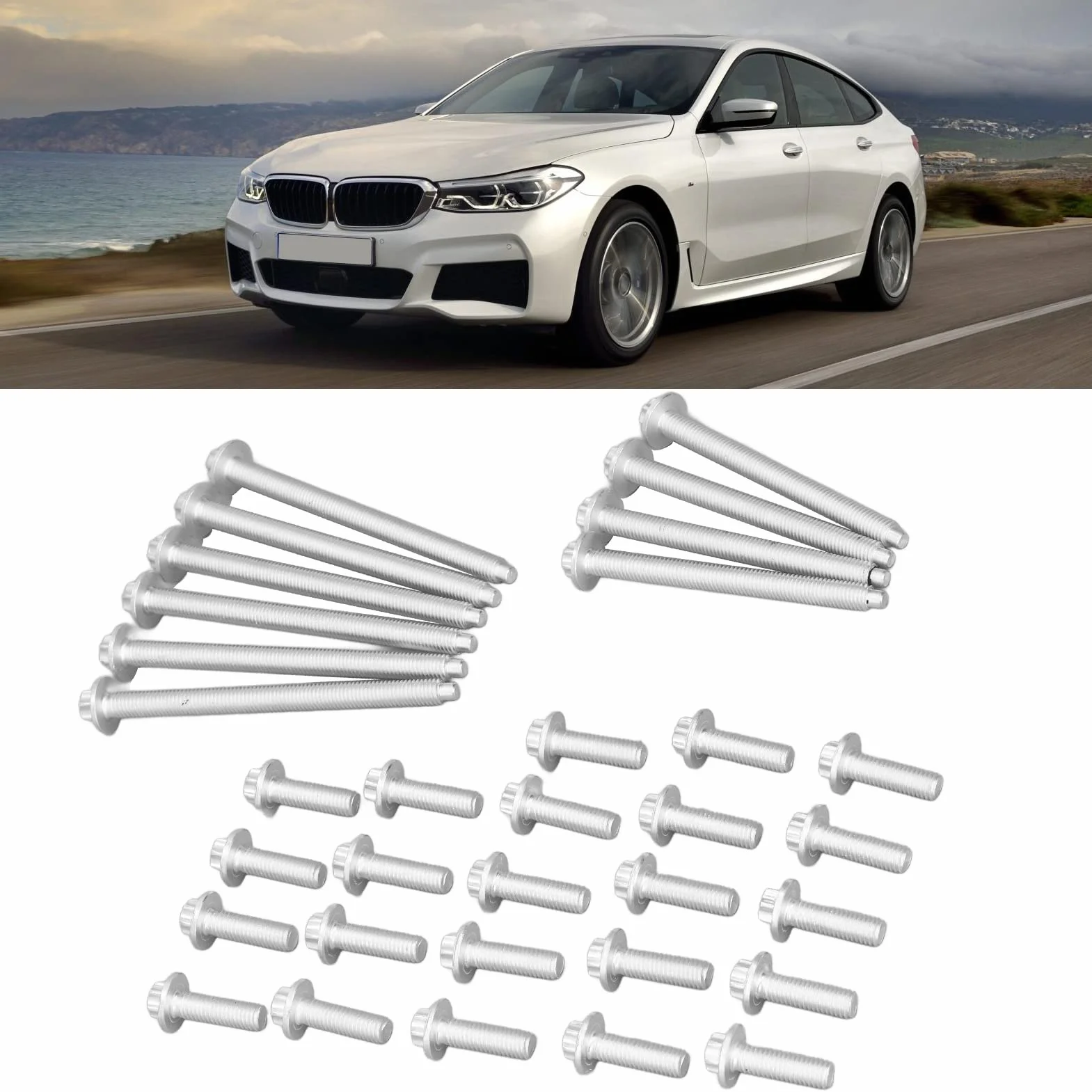 Aluminium Antiruggine Kit Bulloni Coppa Olio Motore 33 Pezzi per E88 E90 E91 E92 F23 F80 F61