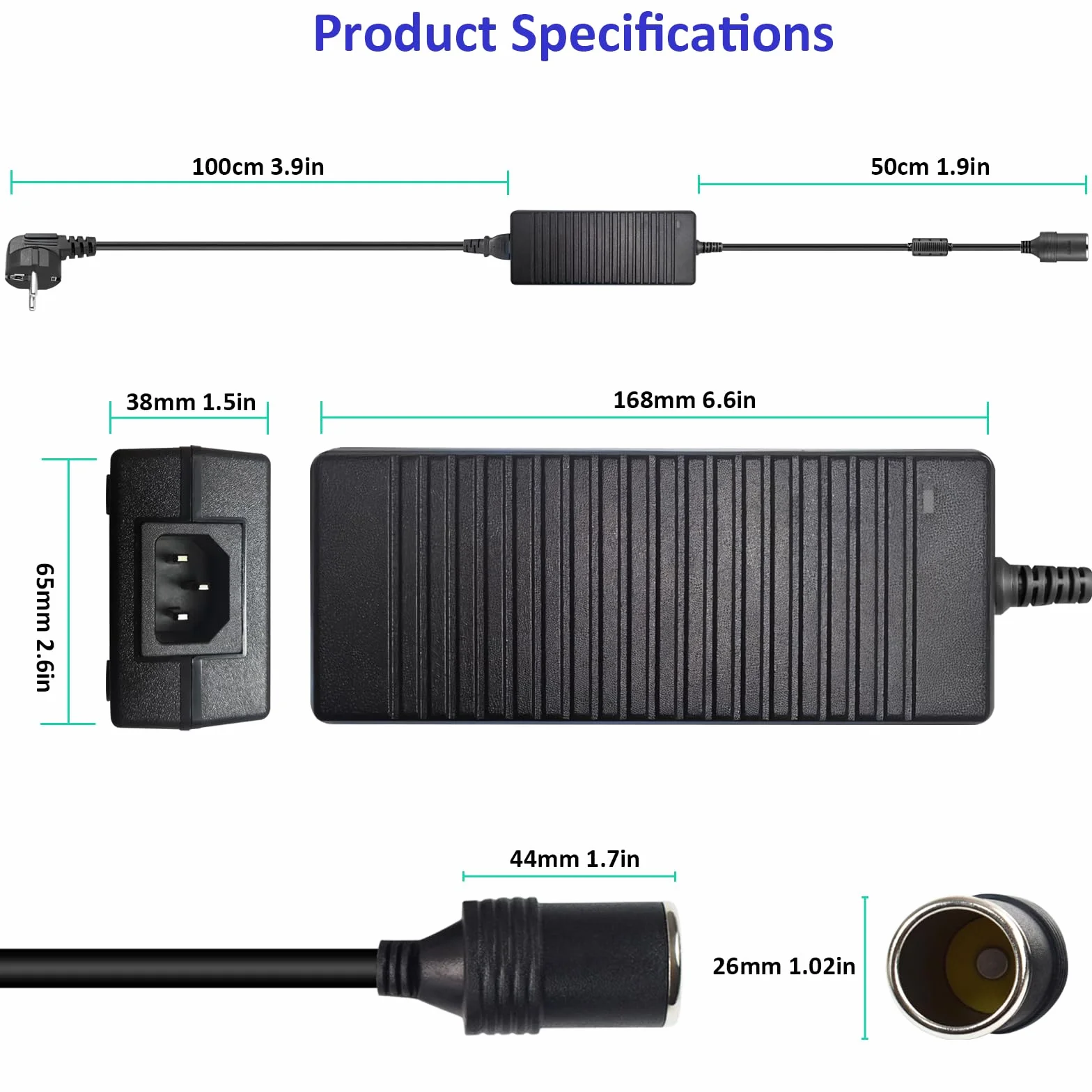 Adattatore da AC a DC Presa Accendisigari Auto 240V a 12V 15A 180W Alimentatore Convertitore