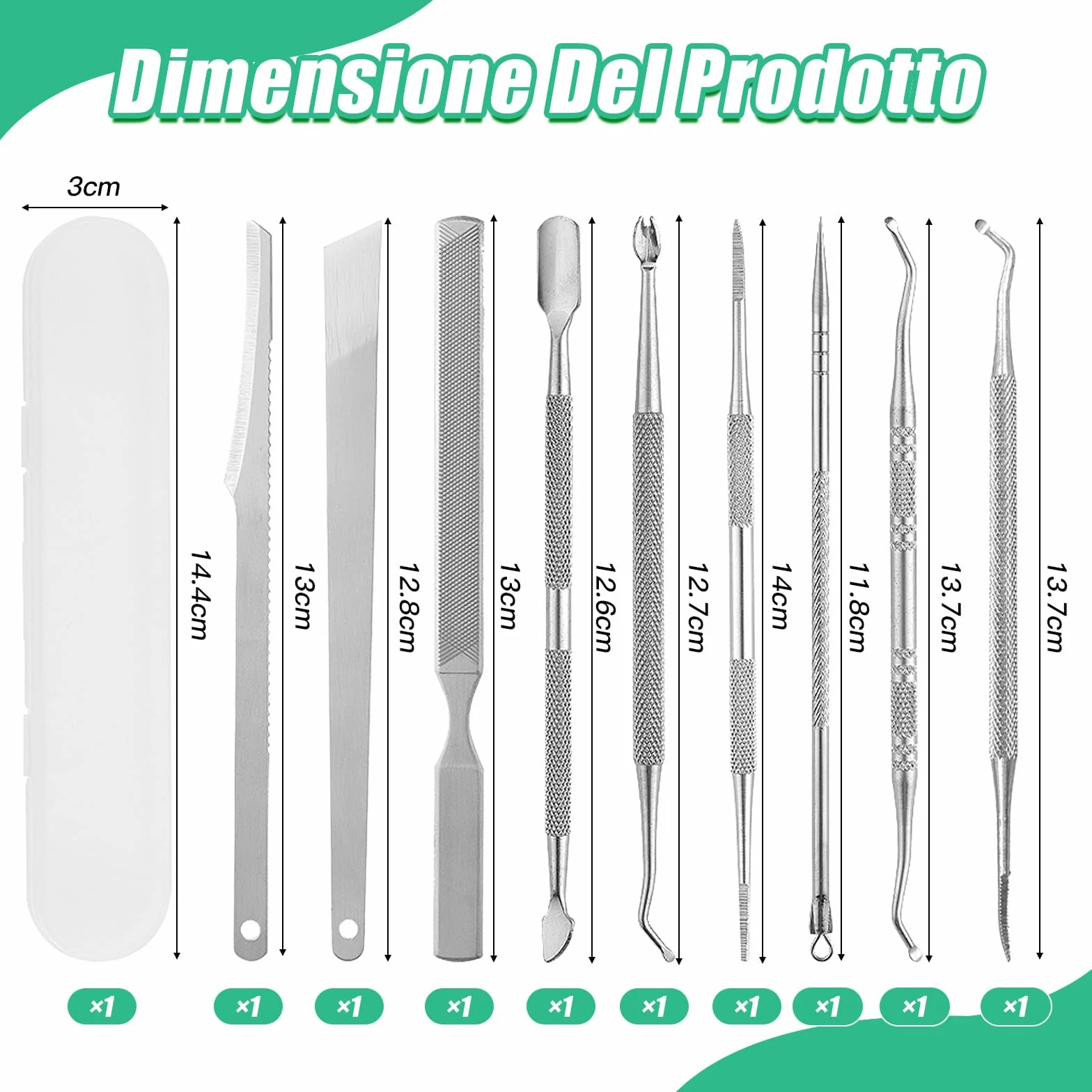 Scettar Set Bisturi per Pedicure Professionale 9 Pezzi - Rimozione Calli Duroni Pelle Morta Cuticole