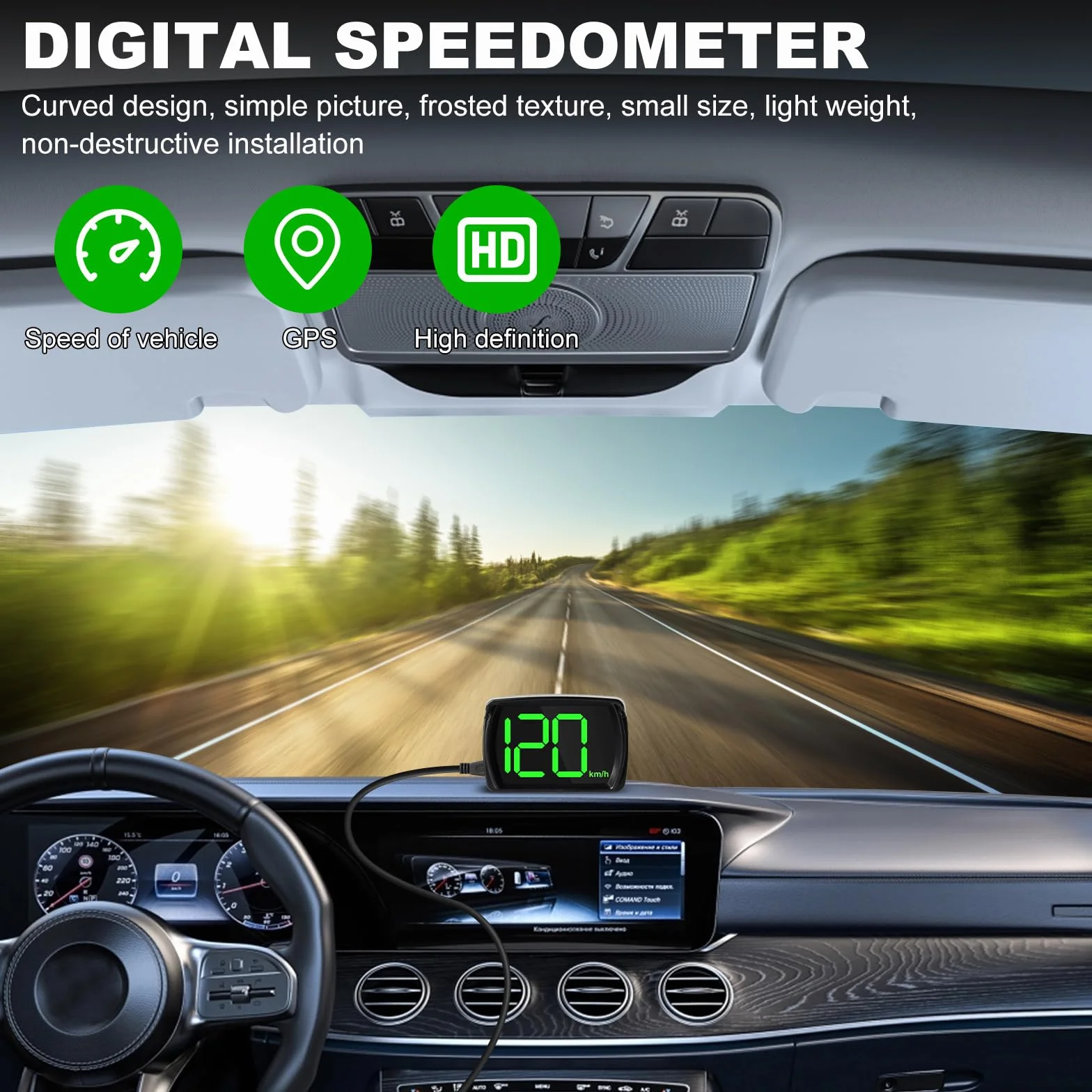 Head Up Display Auto HUD Tachimetro Digitale Universale con GPS Beidou Dual Chip