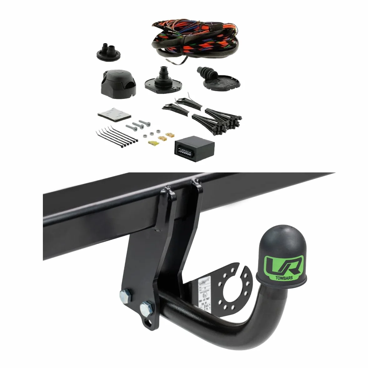UmbraRimorchi Gancio di traino fisso a collo di cigno AHK + 13p compatibile con Mercedes C 23046/F+MB080D1 03/2007-02/2014