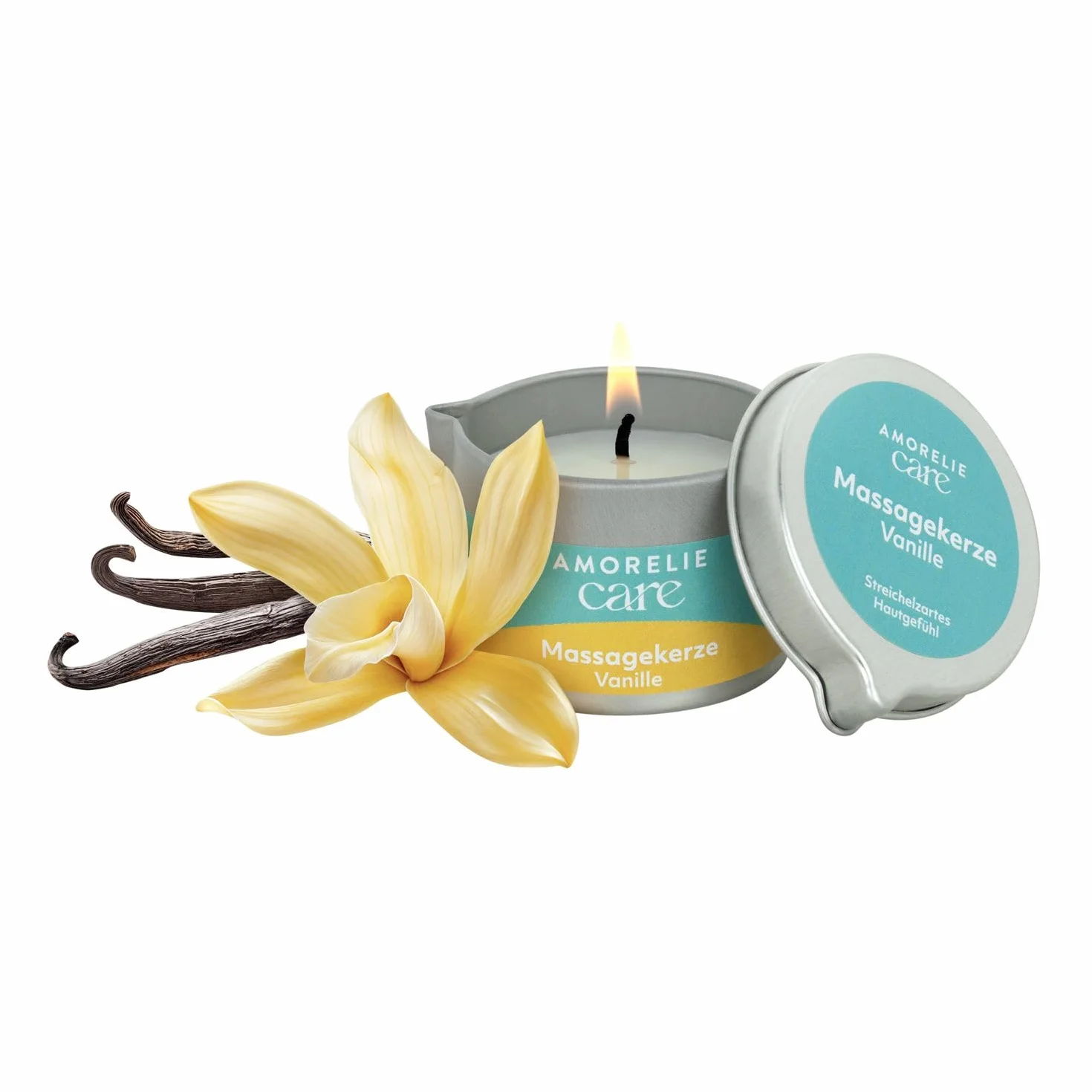 AMORELIE Care Candela da massaggio profumata alla vaniglia 50ml