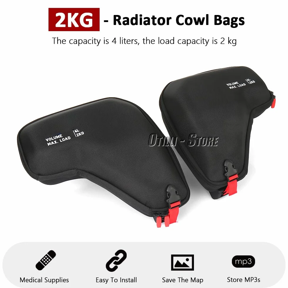 Adatto per BMW R 1300 GS Adventure R1300GS ADVENTURE Accessori 2024 2025 Moto Radiatore Cowl Side Bag 4L Volume Carenatura Laterale Tool Borse di stoccaggio