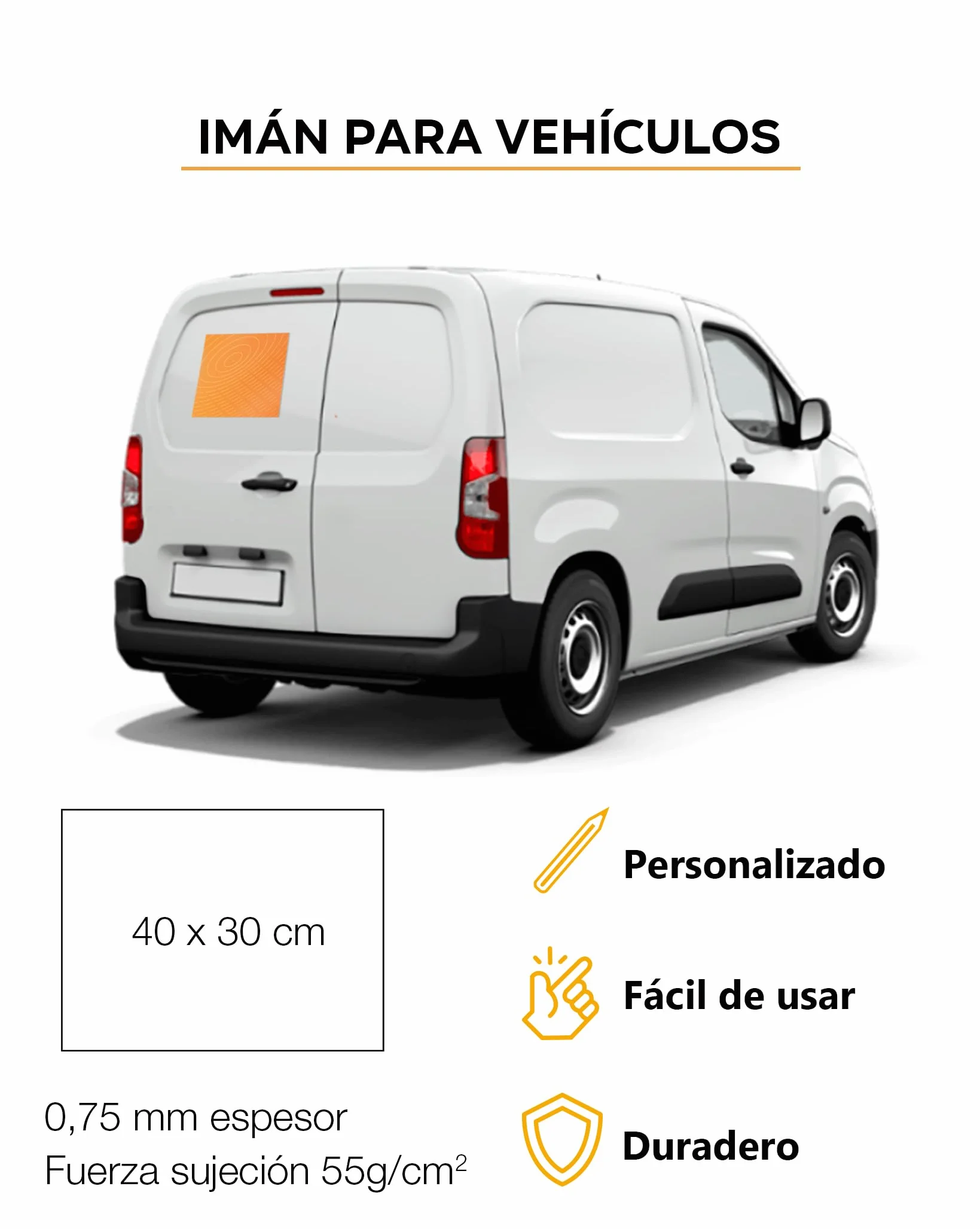 Insegne Magnetiche - Calamite per auto e altri veicoli con Gloss Protector 40x30 Cm. PERSONALIZZATO