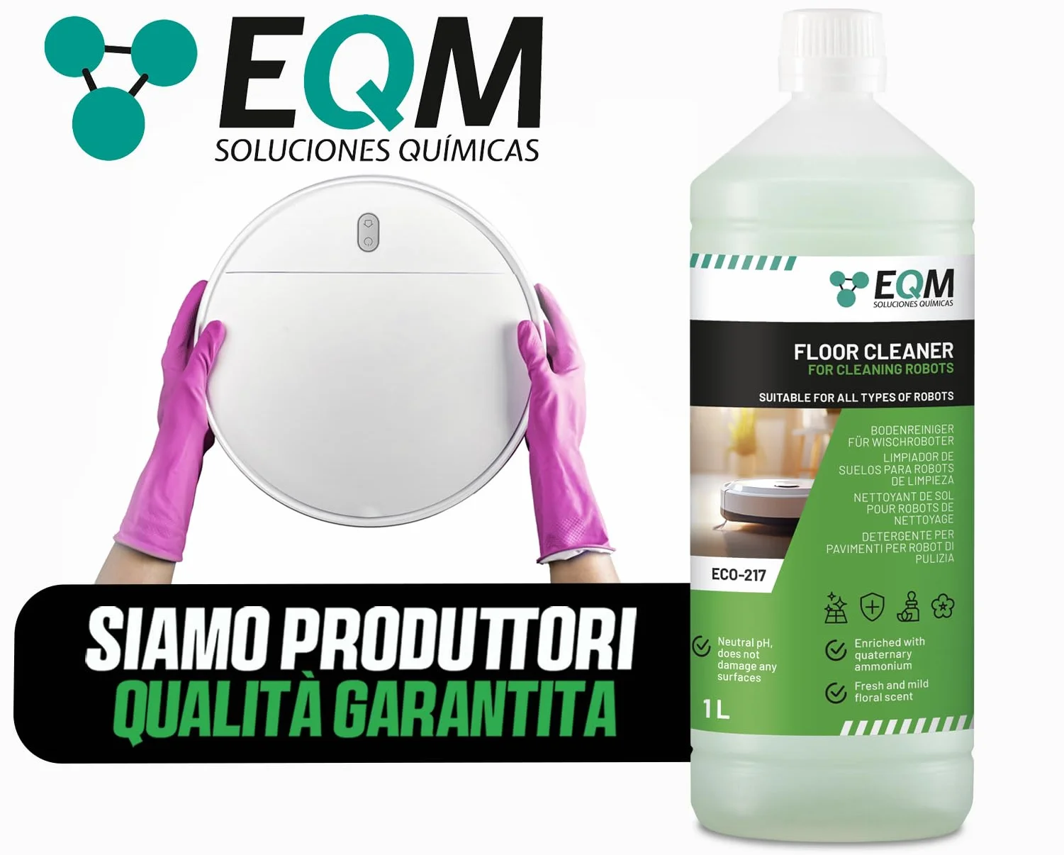 EQM ECO-217 Detergente per Robot Lavapavimenti 1L pH Neutro
