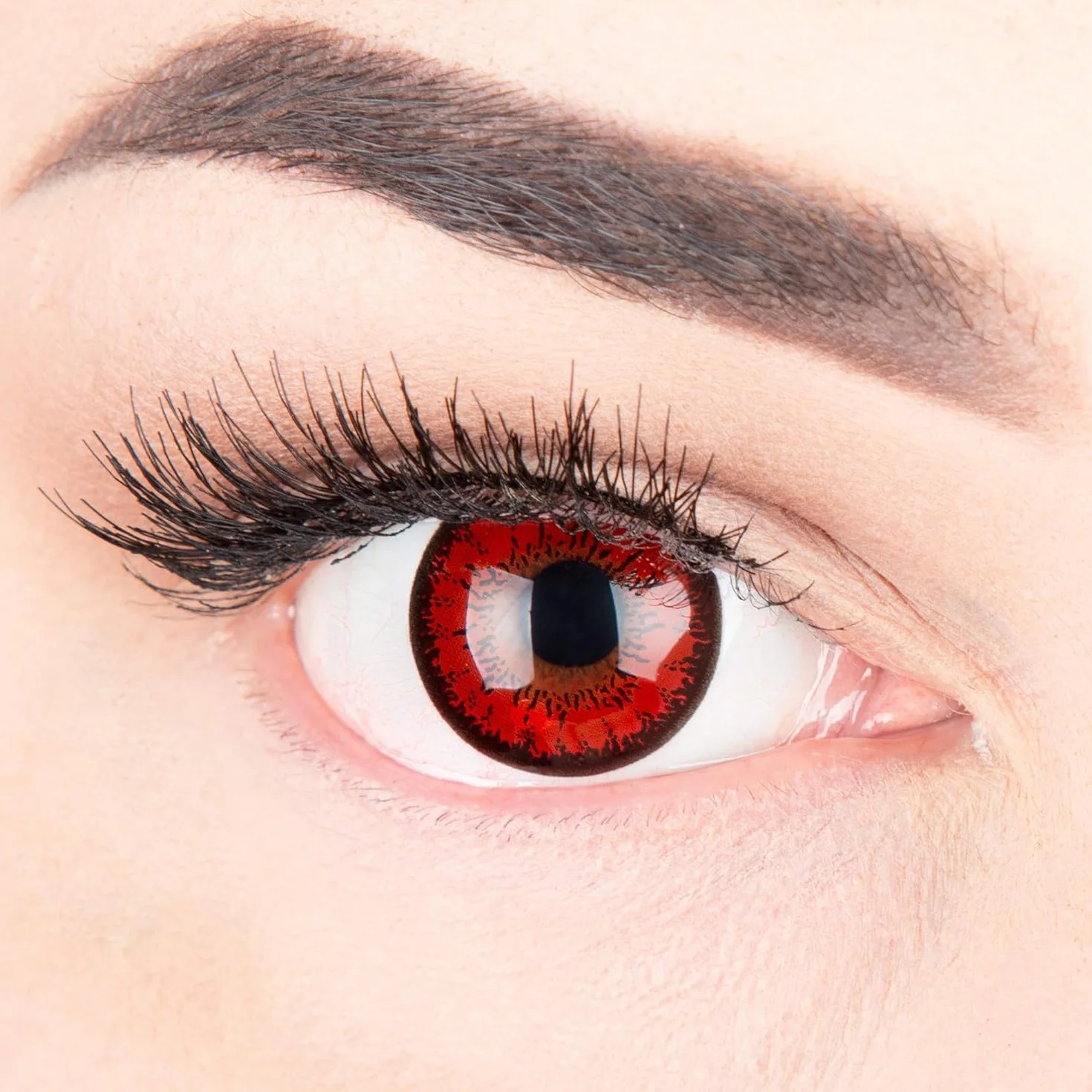 Meralens Colorate Lenti a Contatto Lupo Rossa Red Flower Lenses 1 Anno 1 Coppia