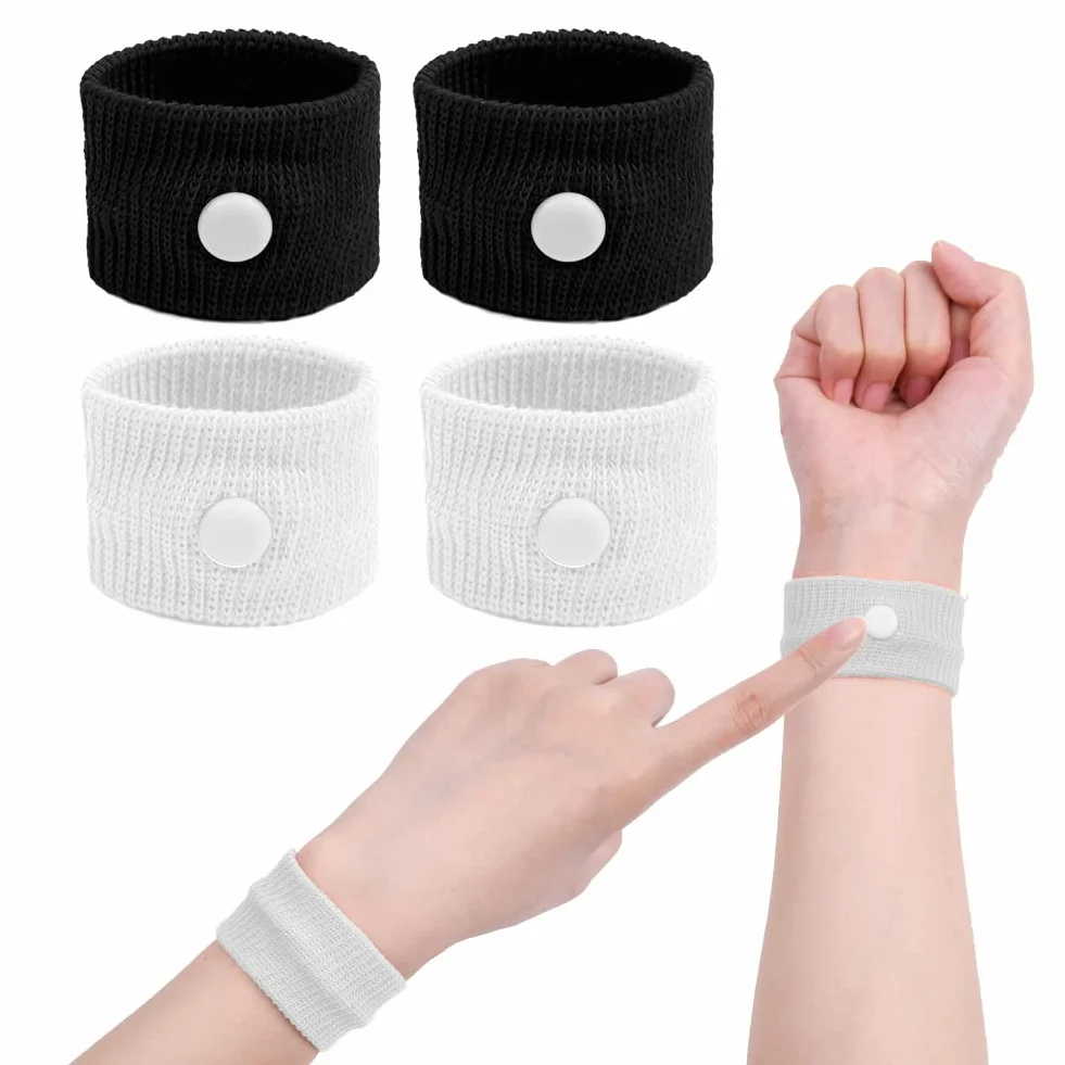 ACWOO Anti Nausea Digitopressione Bracciali, 2 Coppie Fascia da Polso per Cinetosi Nausea Sollievo