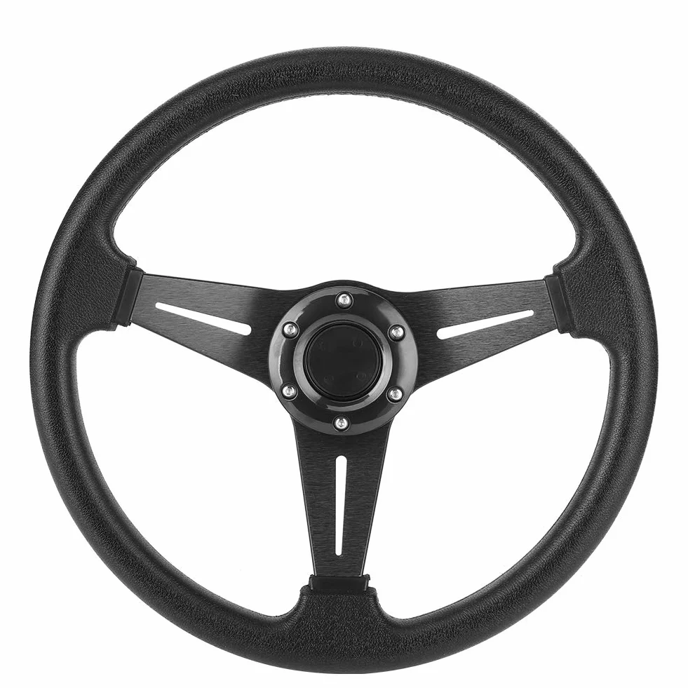 Volante Sportivo Universale 350 Mm 14 Pollici Fondo Piatto Nero