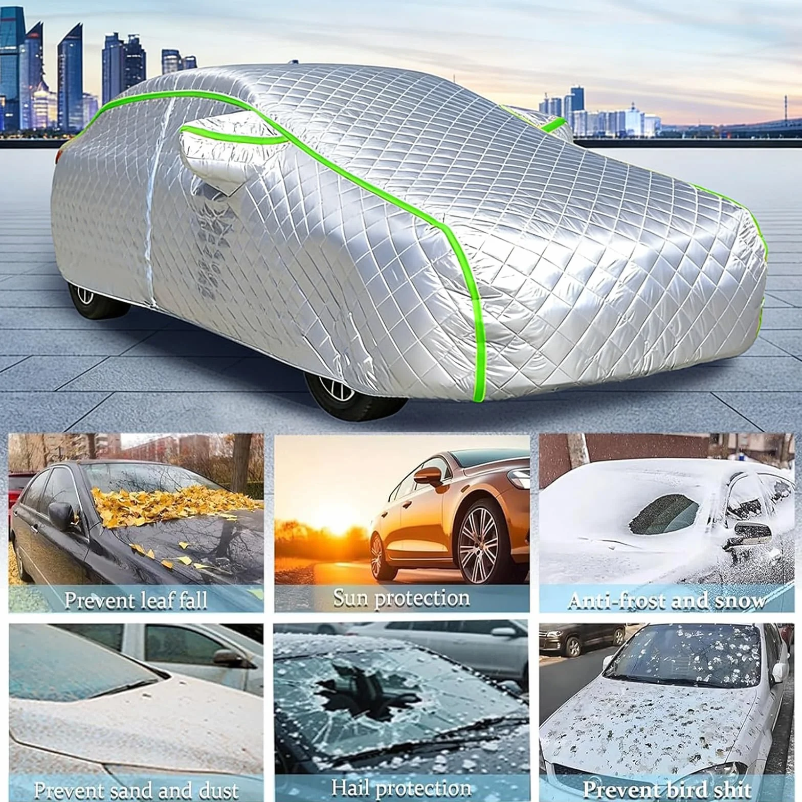 Telo Copriauto Antigrandine per Toyota Aygo X 2021-2026,Copertura Auto Antigrandine,Impermeabile,Resistente Al Sole,Antigraffio,Antipolvere,Cerniera Laterale xyzl