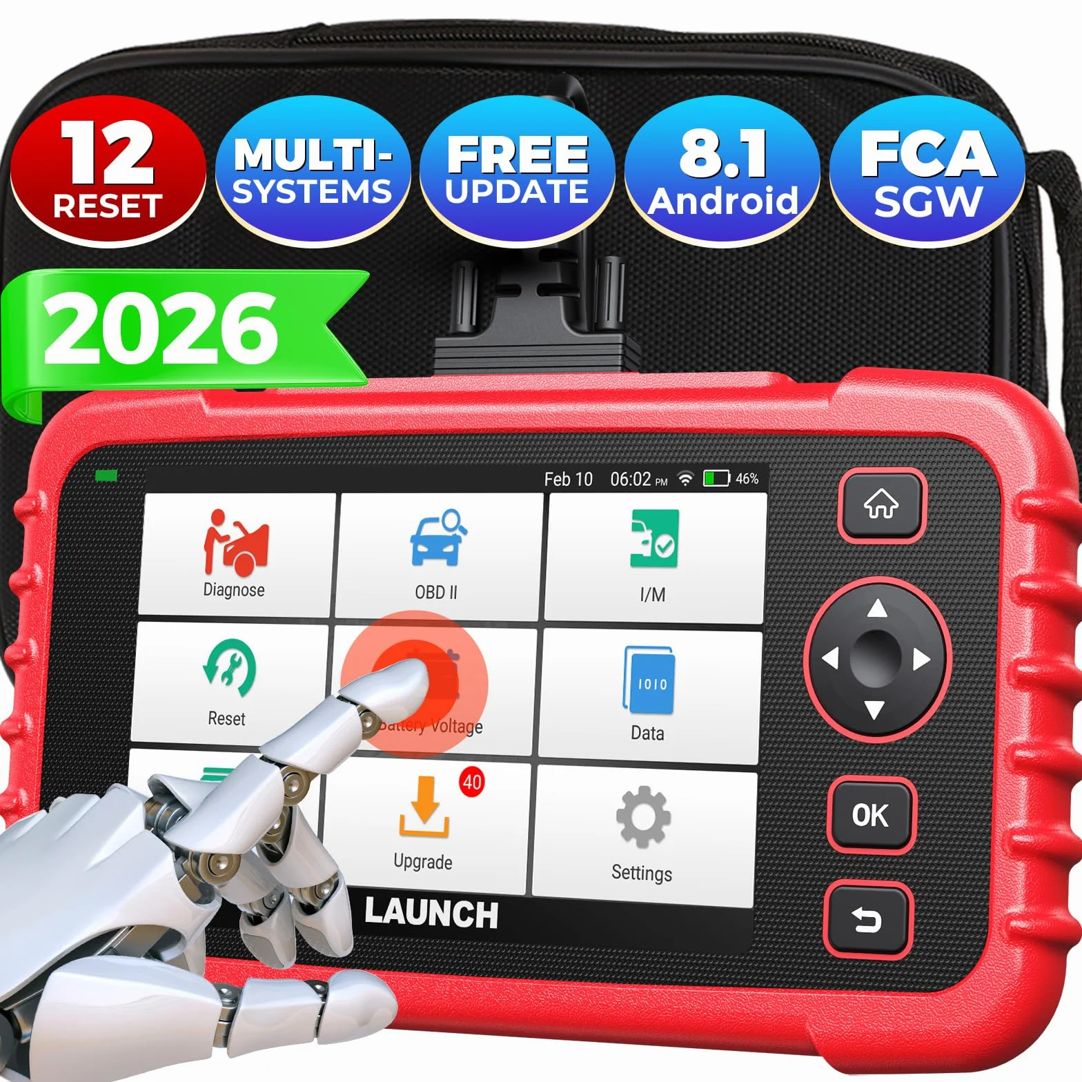 LAUNCH CRP129X V3.0 OBD2 Diagnostica Auto Scanner Multimarca 4 Sistemi ABS SRS TCM Motore 12 Reset Service