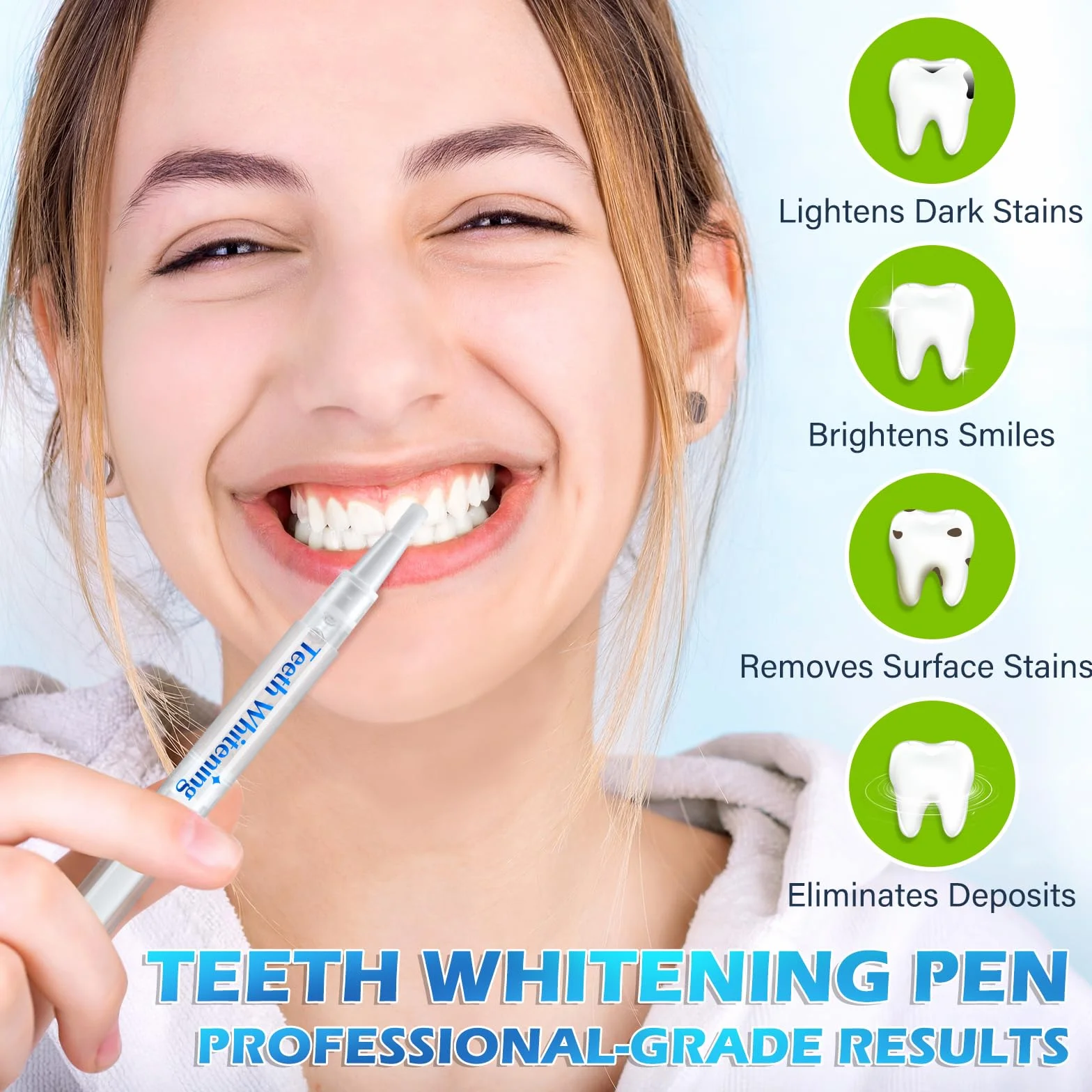 Penna sbiancante per denti 4 penne gel smacchiatore istantaneo 40 usi formula professionale