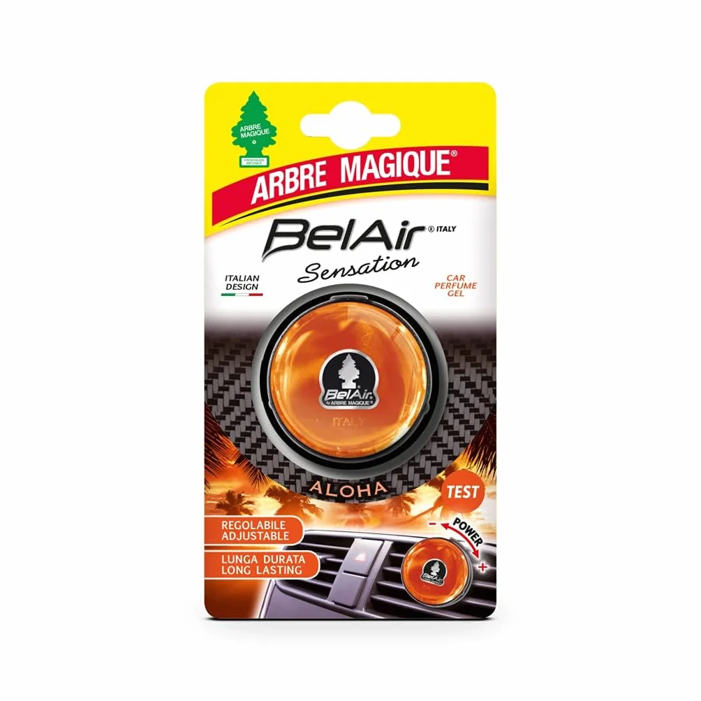 Arbre Magique Belair Sensation Deodorante Gel per Auto Fragranza Aloha Effetto Lunga Durata Intensità Regolabile Design Made in Italy