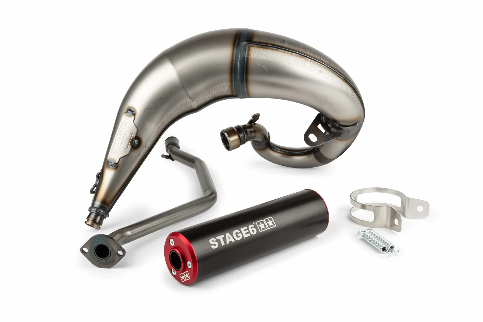 Impianto di scarico Stage6 Streetrace high mount CNC rosso/nero Beta RR 2012 / HM/Vent