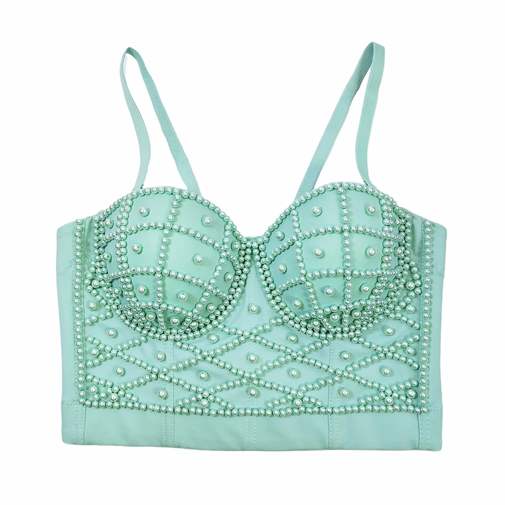 Reggiseno corsetto push-up punk gotico con strass diamante clubwear party
