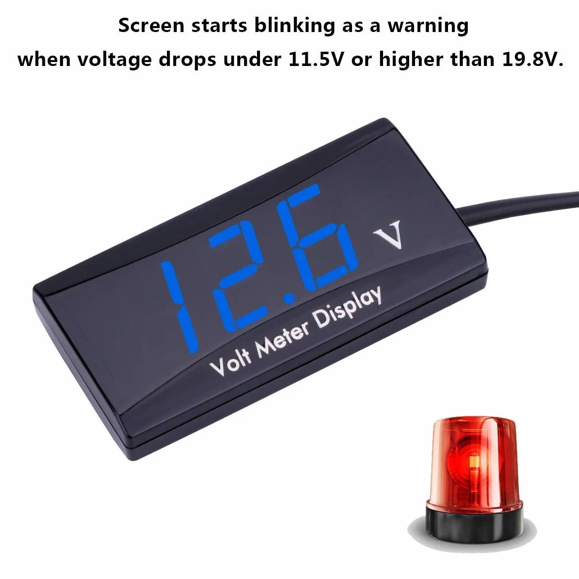 DollaTek Voltmetro Digitale con Display a LED misuratore del Pannello per Moto da Auto DC 12V - Carattere Blu
