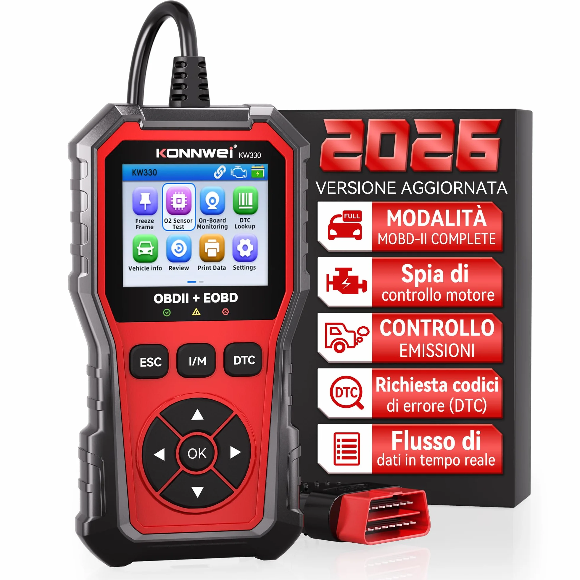 OBD2 diagnostico universale per tutti i veicoli OBDII dopo il 1996, lettore guasti auto completo per BMW VW Mercedes Audi