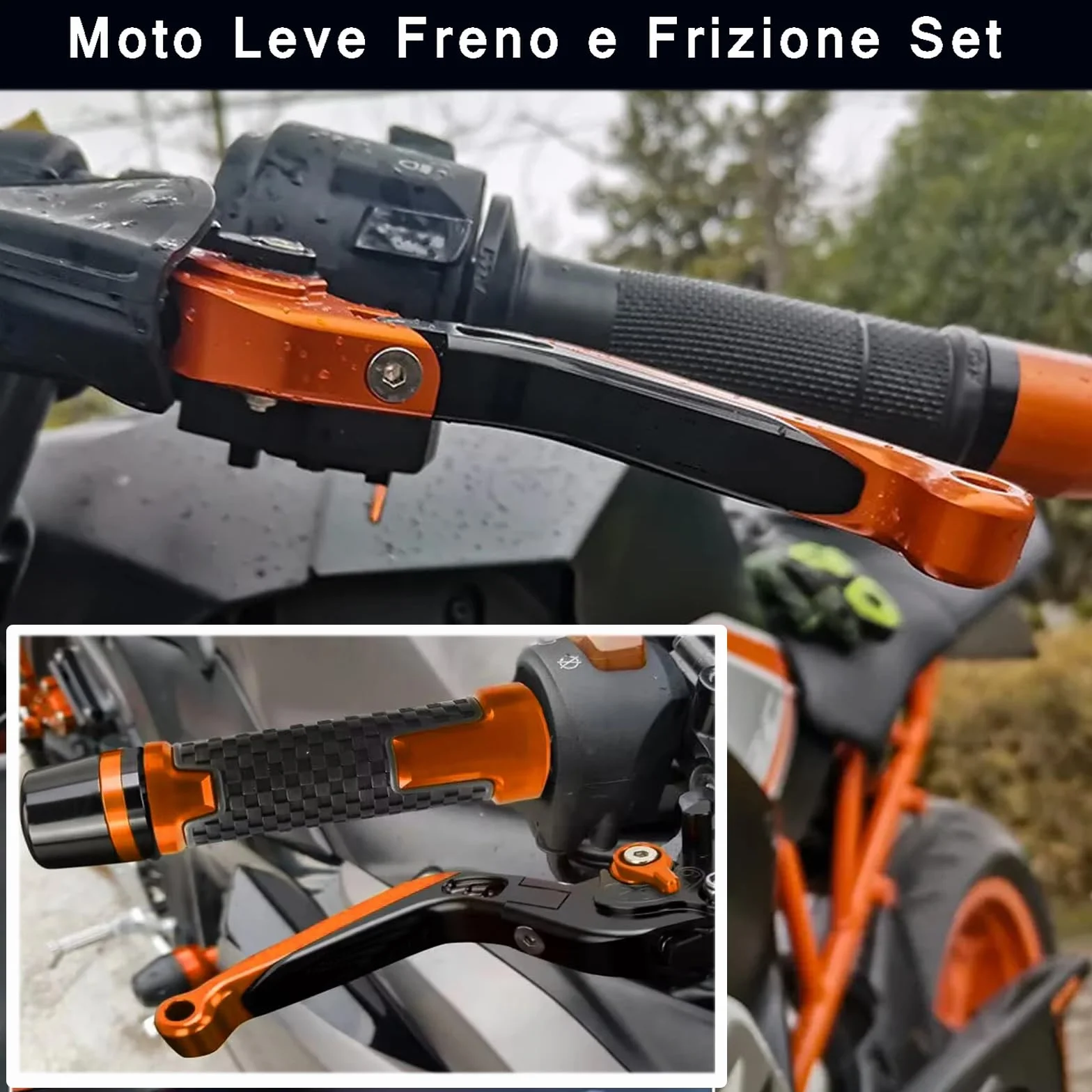 DUKE 125 390 Moto CNC Leve Freno e Frizione Set Nero/Arancione