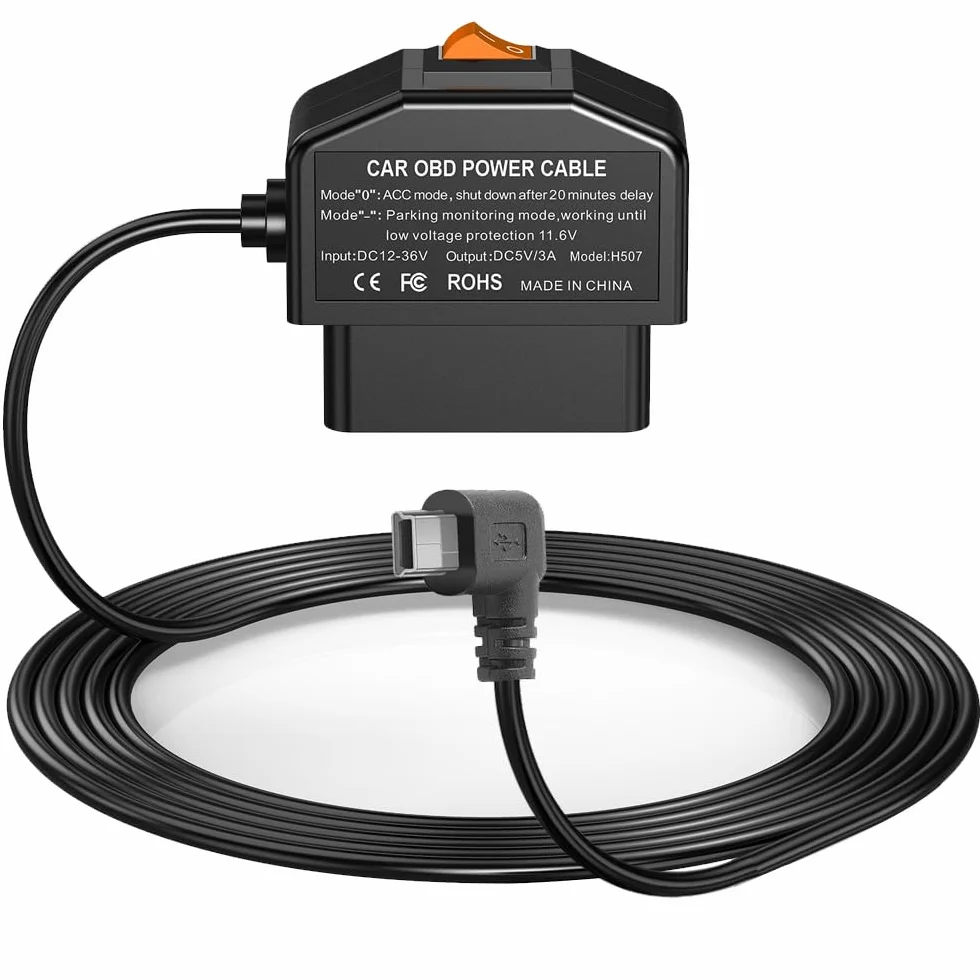 Gebildet Mini Kit Cablaggio OBD Dash Cam USB Cavo Alimentazione 12-24V 5V/3A Protezione Bassa Tensione Sorveglianza Parcheggio 24h