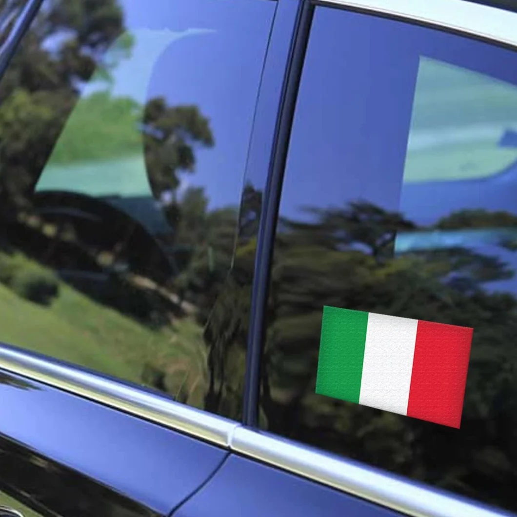 4 x Adesivo in vinile con bandiera italiana per paraurti auto, specchietto, iPad, furgone, laptop