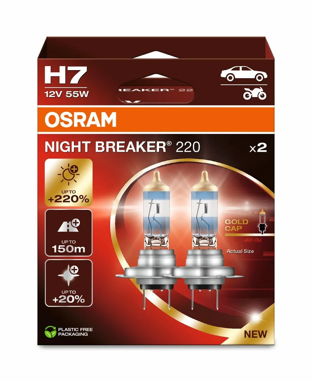 OSRAM NIGHT BREAKER 220 H7 lampada faro alogena 2 szt.