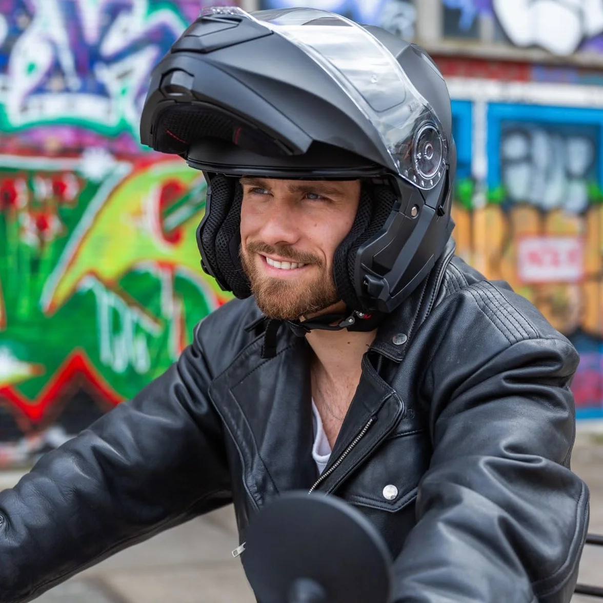 VINZ Santos Casco Modulare Moto & Scooter | Con Doppia Visiera | Certificato ECE 22.06 & PINLOCK preparato | Integrale Donna E Uomo | nelle taglie dalla XS-XXL