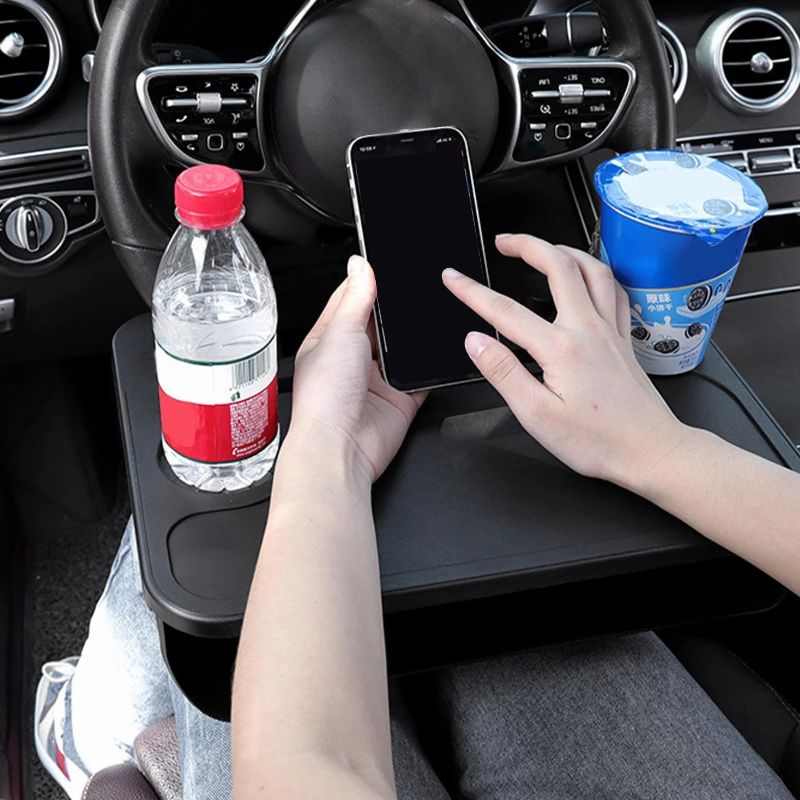 Tavolino Auto per Volante - Vassoio Portatile per Computer e Cibo da Volante | Supporto Portatile per PC, Scrittura, Bevande e Libri in Auto