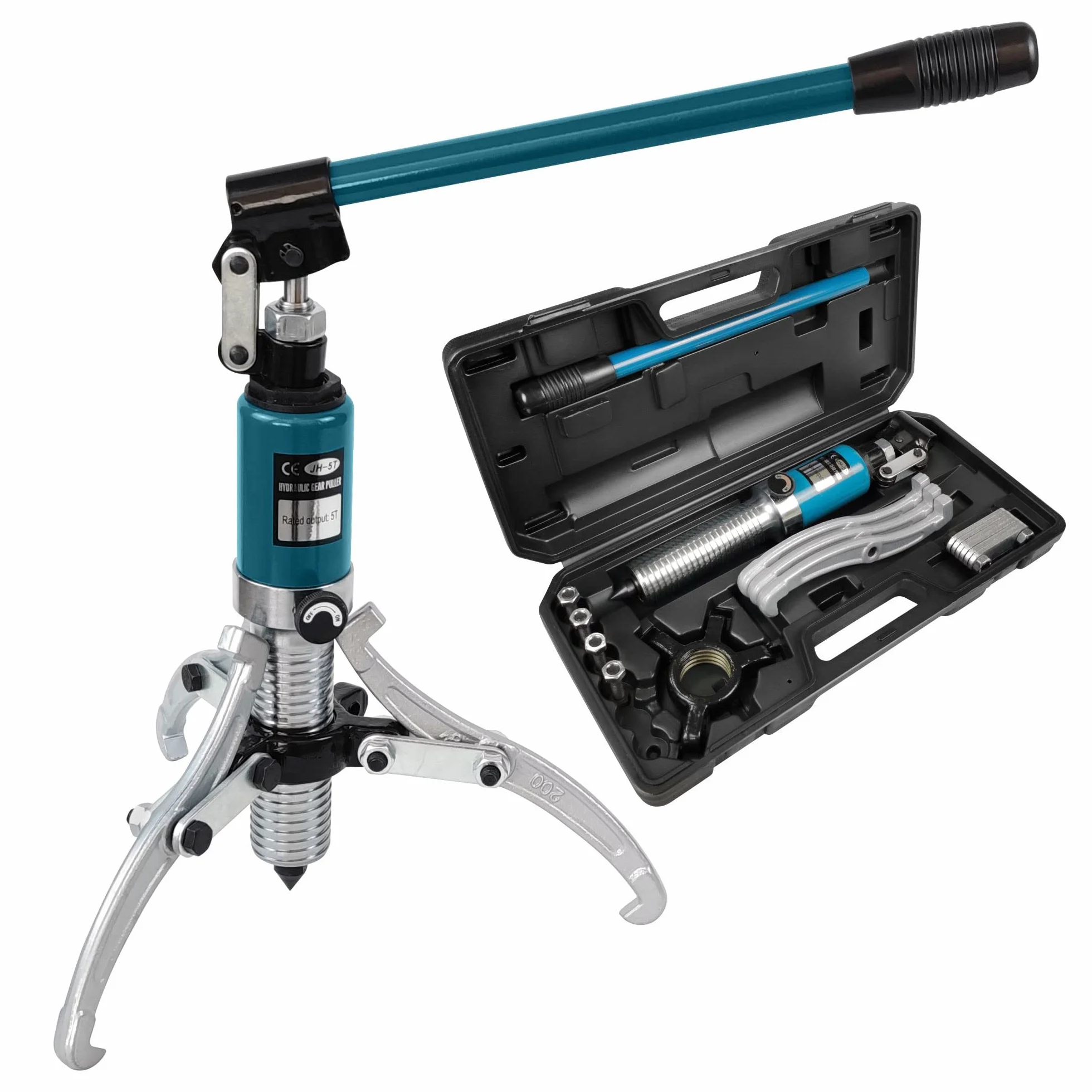 Estrattore idraulico integrale 5T kit trazione per mozzi flange pignoni cuscinetti
