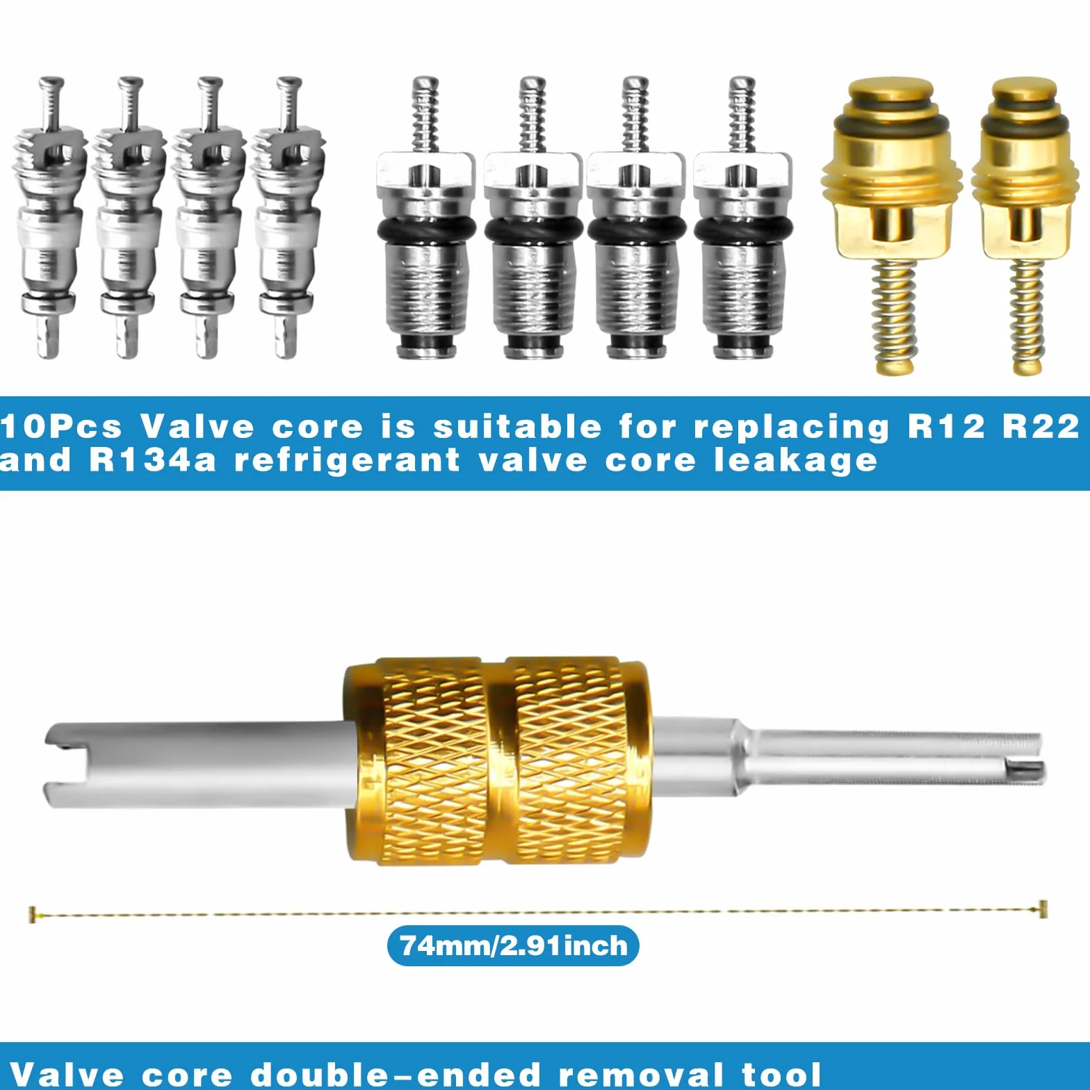 CANIPHA Air Conditioning Valve Kit Nucleo valvola Aria condizionata R12 R134a Porta Servizio AC