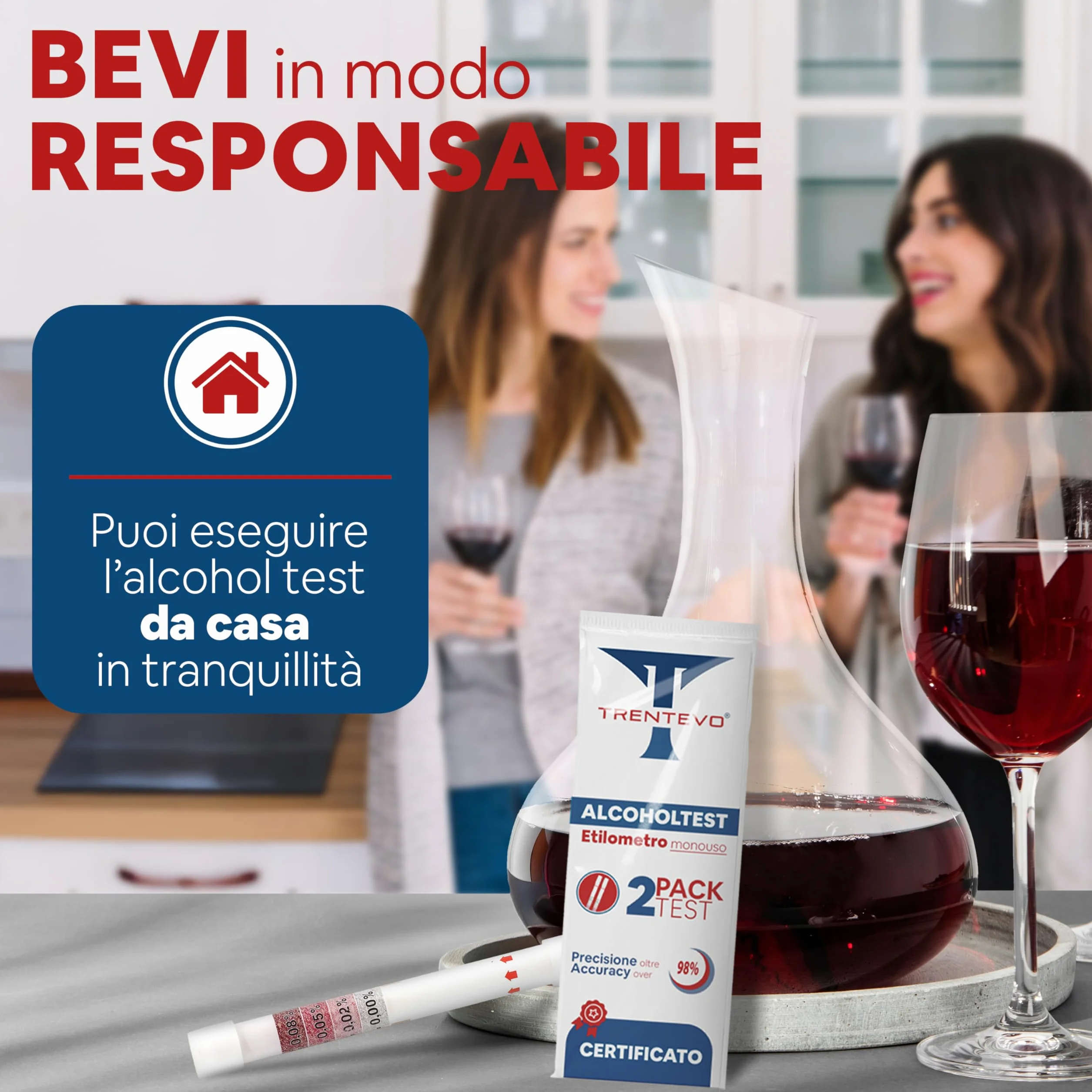 Alcol Test USA Certificato Portatile - Etilometro Monouso Tascabile