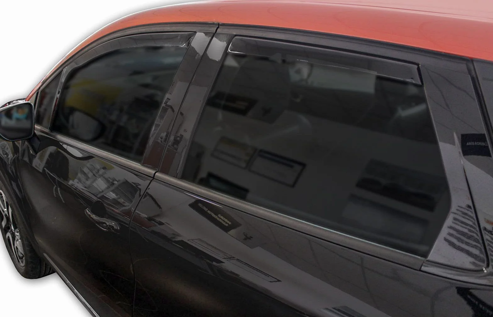 J&J AUTOMOTIVE Deflettori d'Aria Renault Captur 2013-2019 Set 4 Pezzi Antiturbo Antivento Antipioggia Nero Fumé