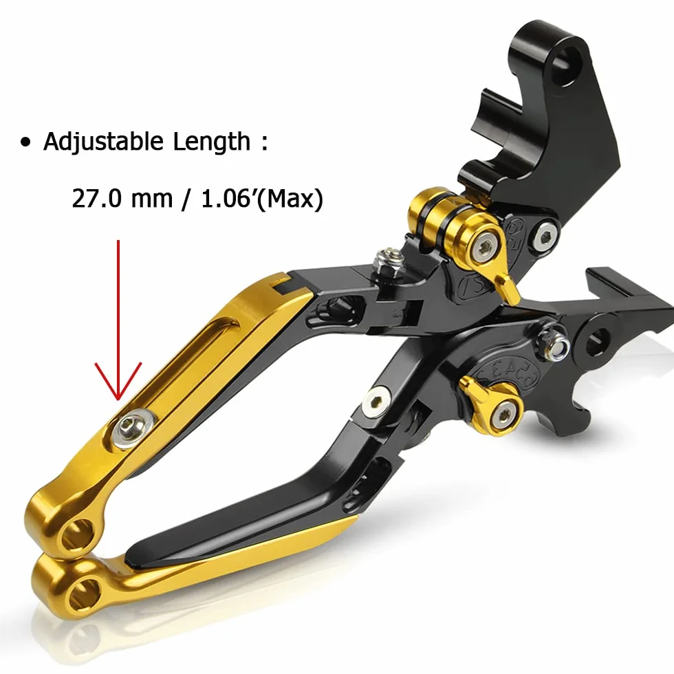 Regolabile Leva Frizione Freno Set per Honda HORNET CB599 CB600F 1998-2006 CB919 CB900F 2001-2008 CBR600F2 F3 F4 F4i 1991-2007 CB400 CB400SF CB400VTEC 1992-1998 Nero+Giallo