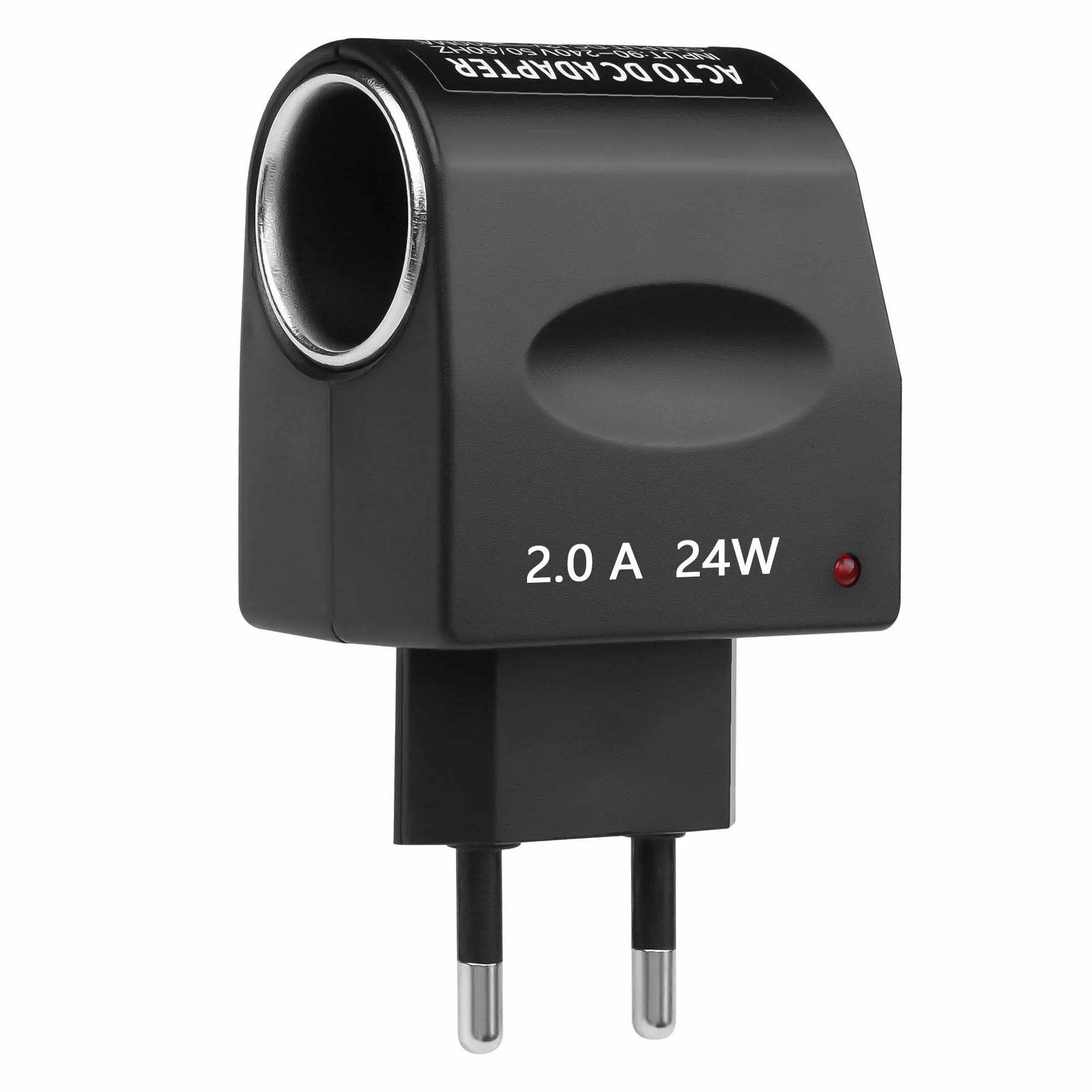 CERRXIAN Convertitore CA a CC, Adattatore da Spina Europea per Accendisigari da Auto 230 V a 12 V 2000 mA 24 W