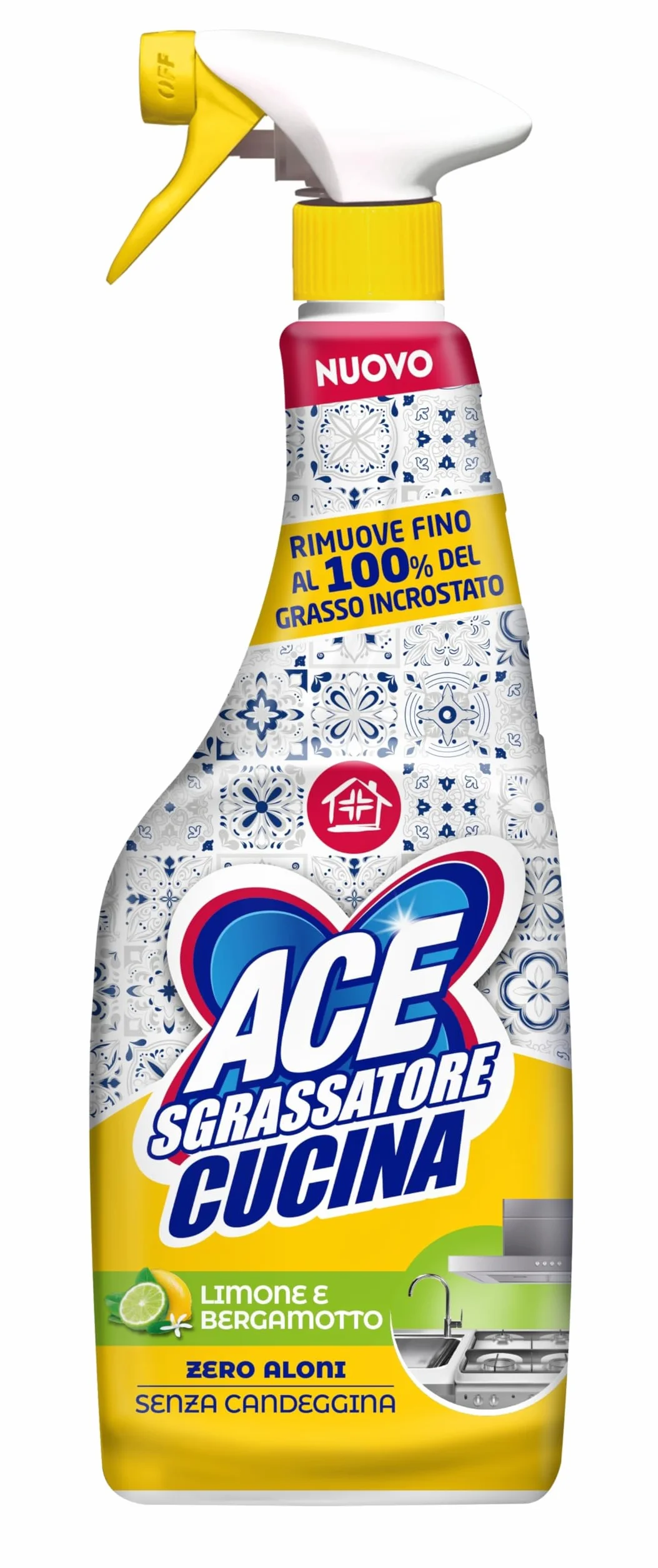 ACE Spray Sgrassatore Universale Cucina 8x600mL Rimuove Grasso Ostinato