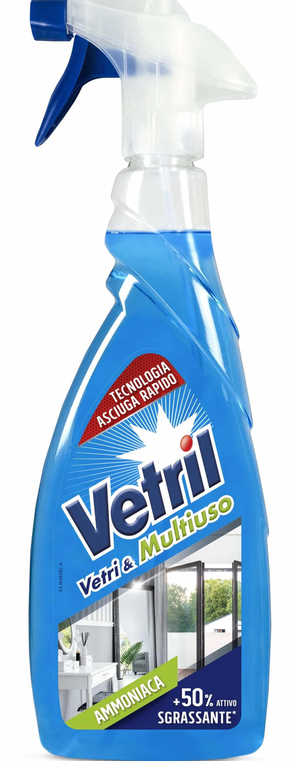 Vetril Detergente Spray Vetri e Superfici con Ammoniaca 650 ml x 4