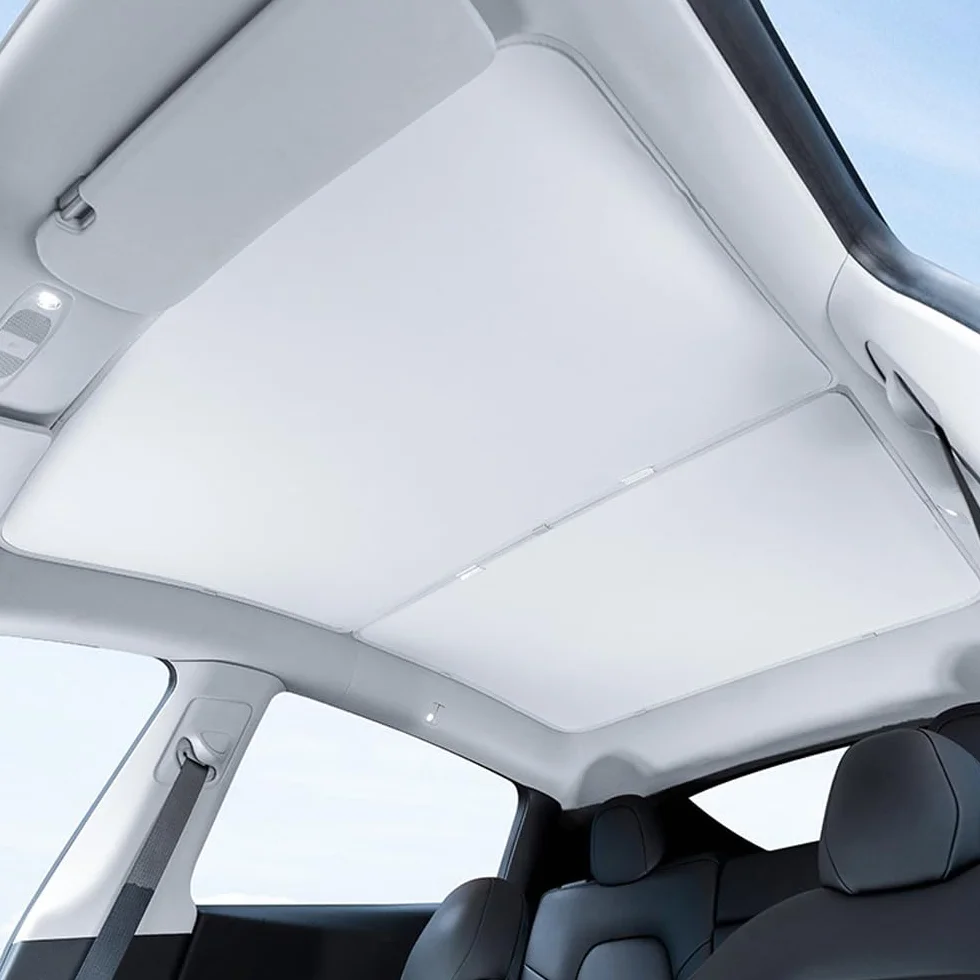 Tendina Tettuccio Apribile per Citroen AMI 2020 2021 2022 2023 2024, Parasole Avvolgibile, Protezione Solare e Isolamento Termico per Tetto Panoramico,Silver