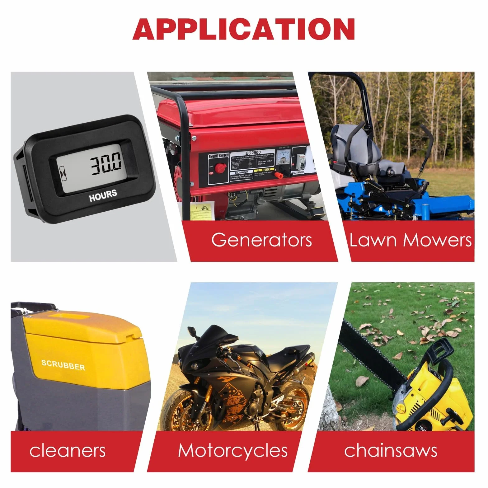 RQ-HM057AD Contaore a scatto, temporizzazione TOT, memorizzazione automatica dei dati, impermeabile IP68, utilizzato per pompe entrobordo e fuoribordo, generatori, tosaerba, modellini di bar