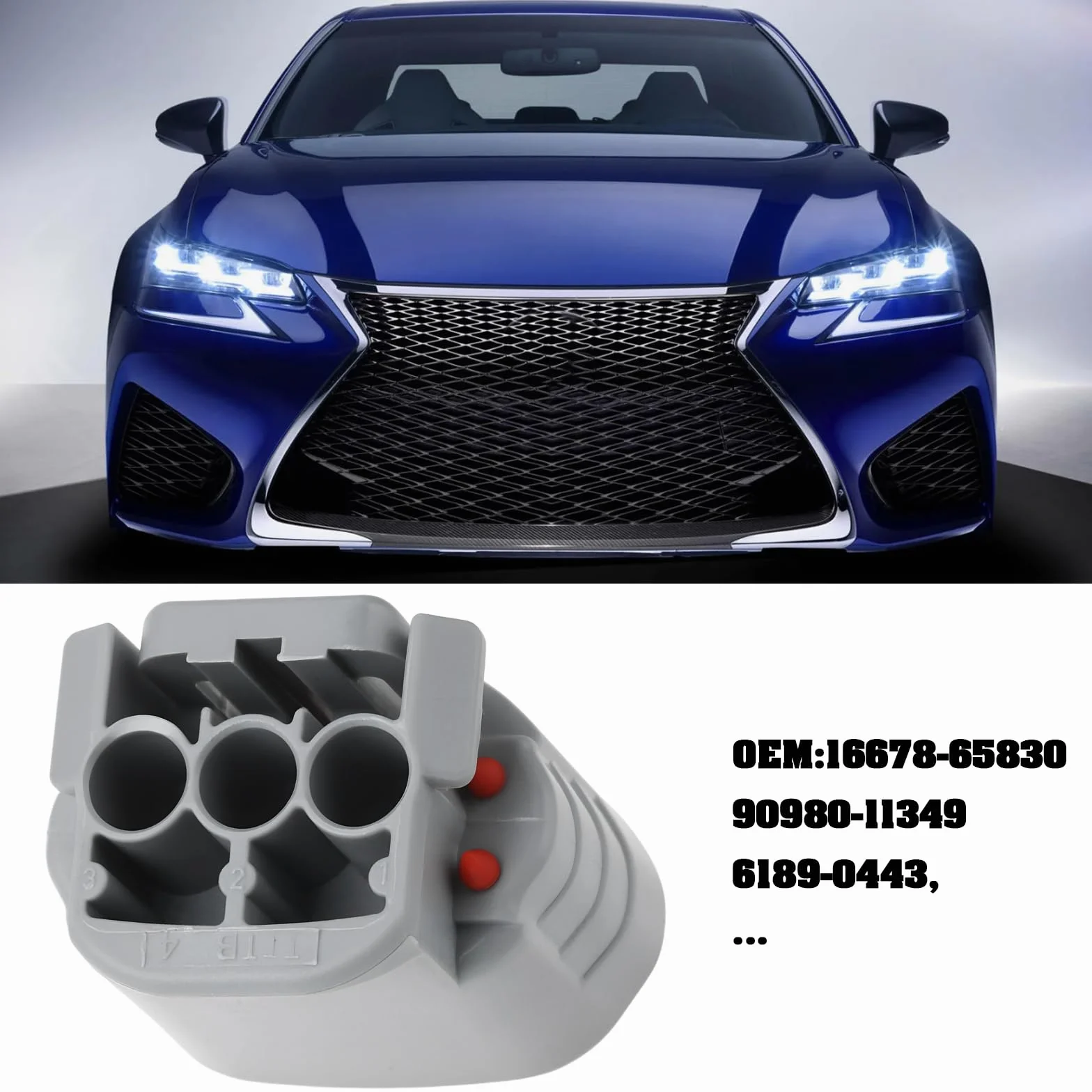2 adattatori alternatori a 3 pin 16678-65830 90980-11349 compatibile con Denso
